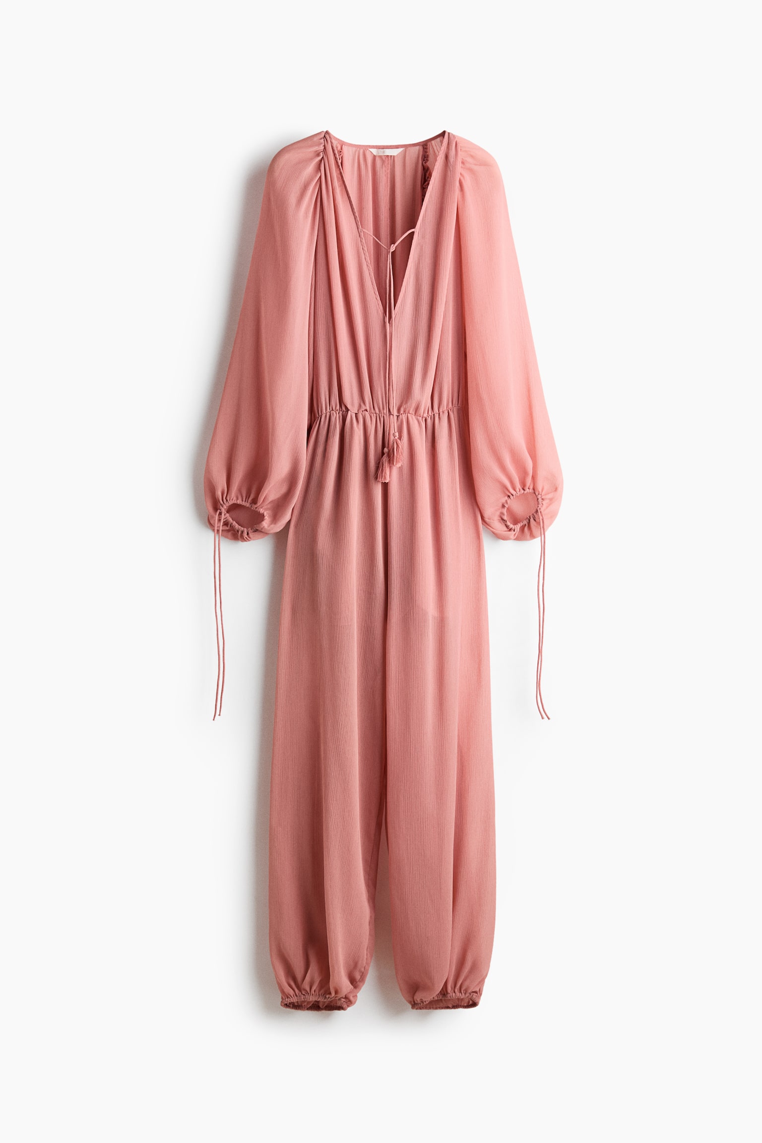 Oversized balloon-leg jumpsuit - Dark dusty pink/Dark brown - 1