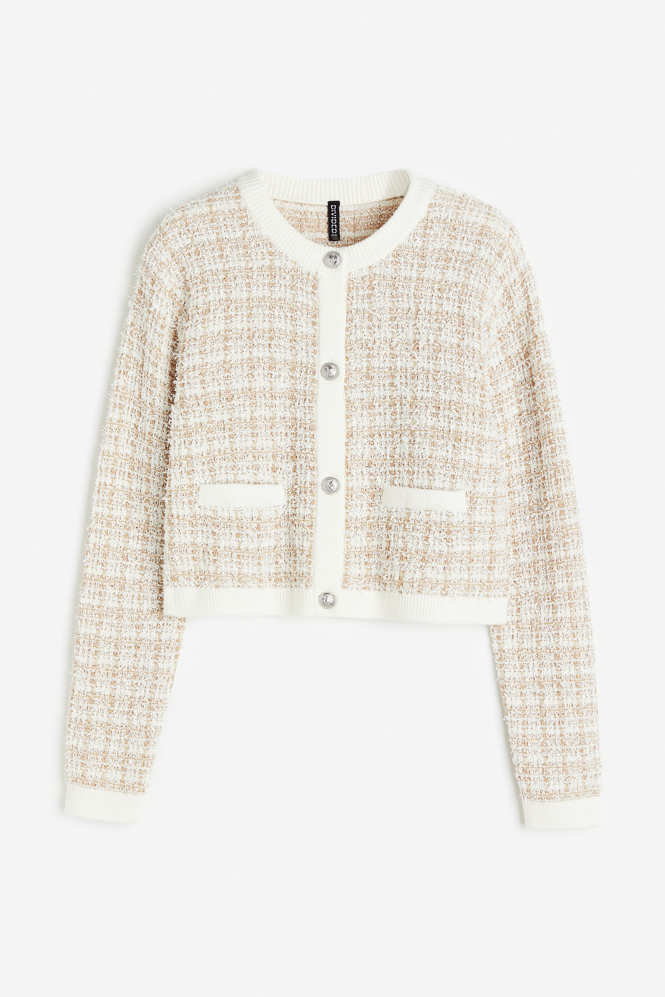 View larger image: Textured-knit cardigan - White/Beige - Ladies | H&M SG 1