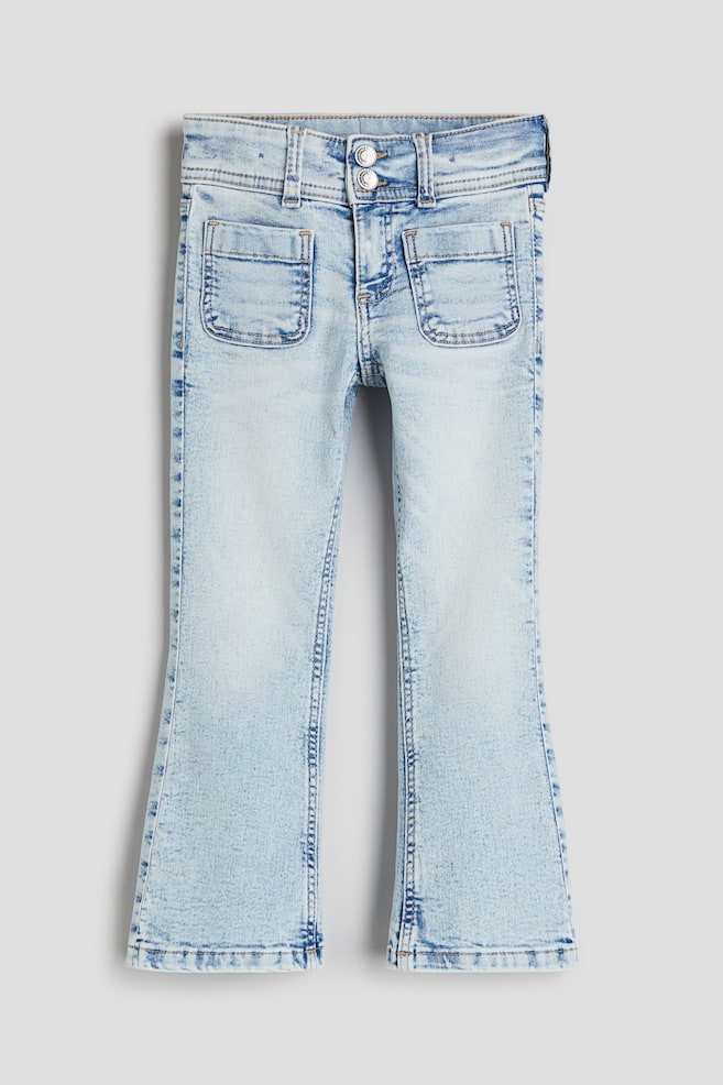 Superstretch Flared Leg Jeans - Ljus denimblå/Denimblå/Blek denimblå - 1