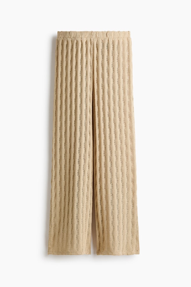 Pantaloni pull-on in maglia - Beige - 1