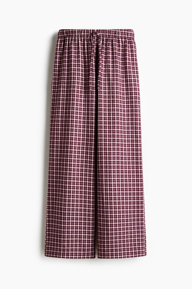 Pantalón de pijama en franela de algodón - Borgoña/Cuadros/Azul tenue/Cuadros/Azul marino/Cuadros/Crema/Cuadros - 1