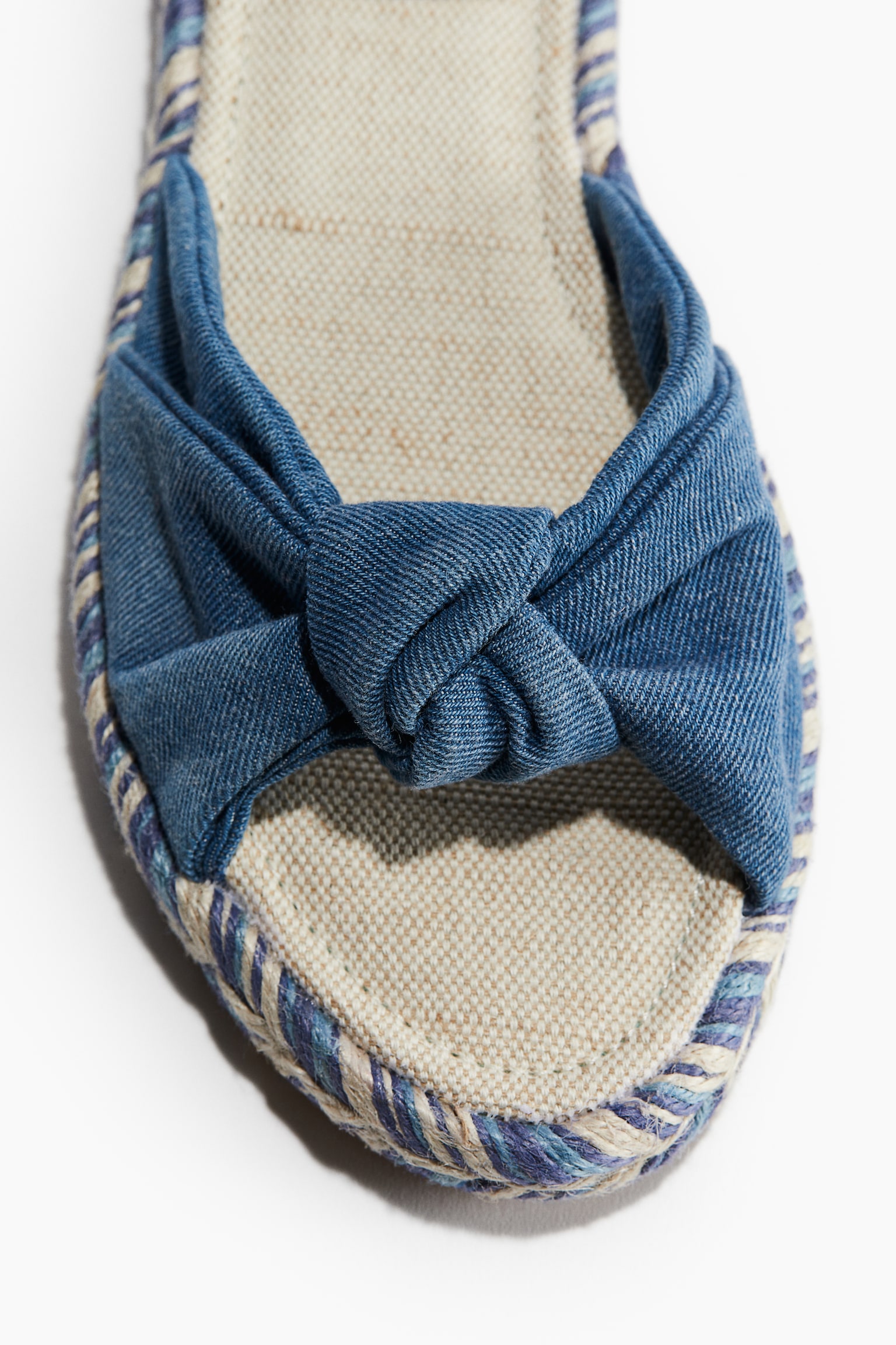 Knot-detail espadrille sandals - Denim blue/Black/Light beige - 2