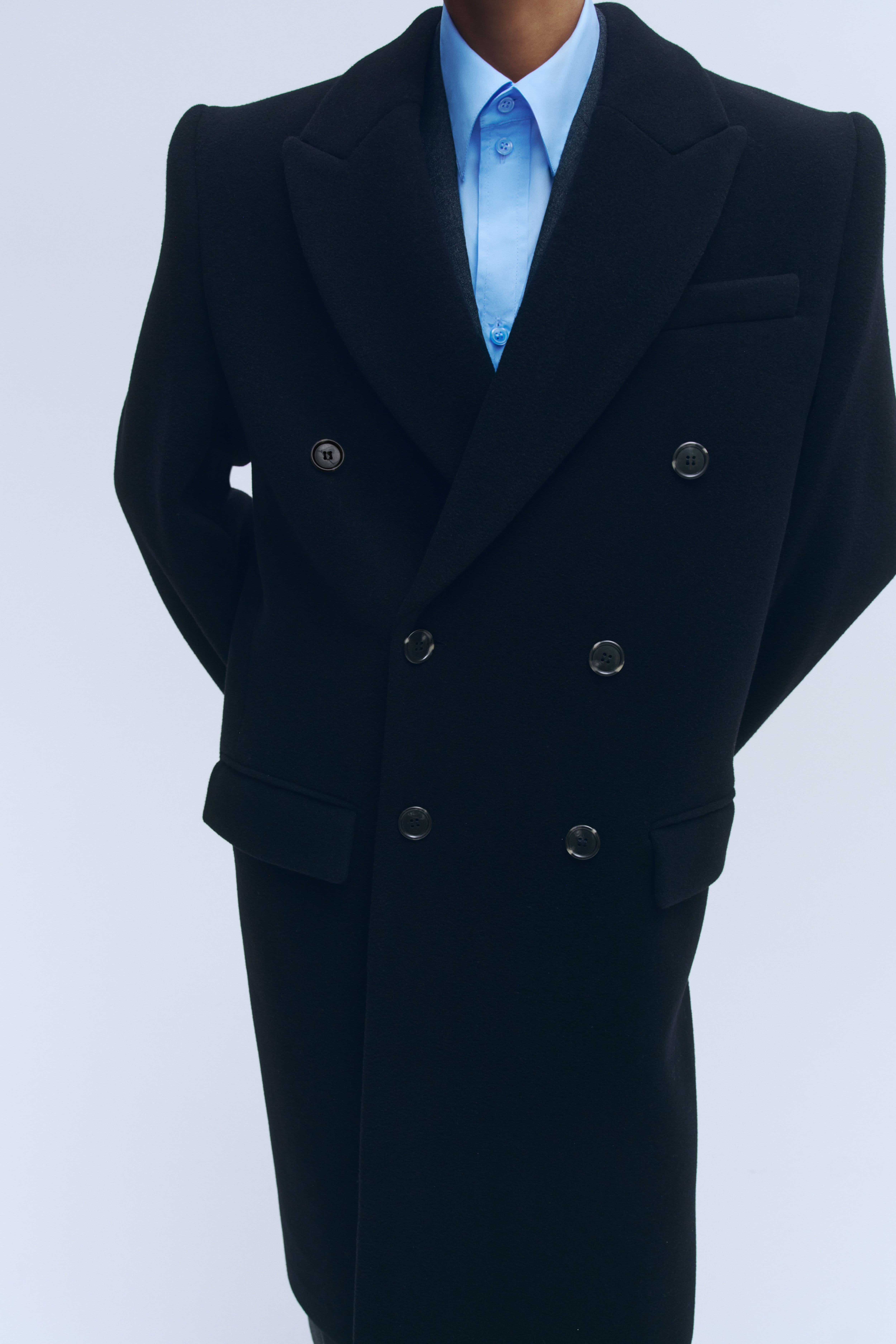Manteau de laine à fermeture croisée