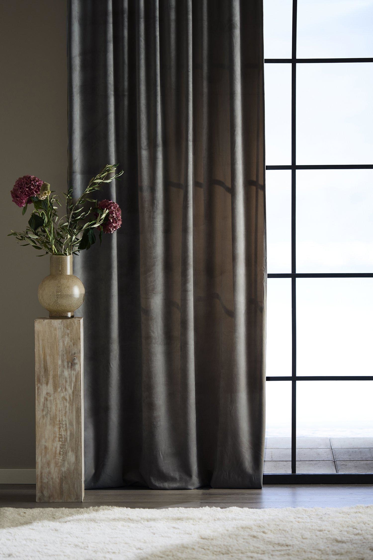 Estelle Cortina 2p - Cinzento Médio/Musgo/Areia