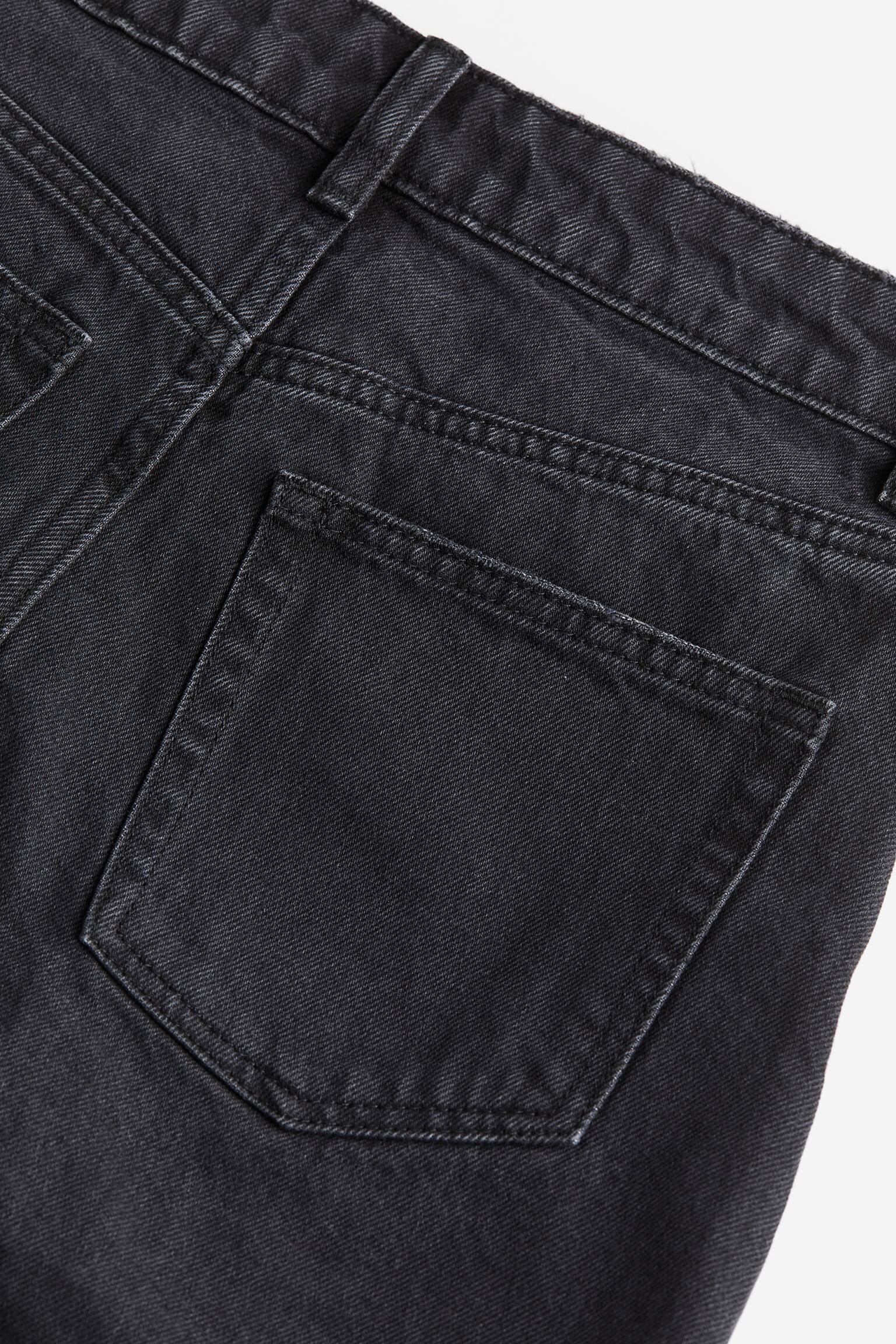 High denim shorts - Black/Washed out/Cream - 3