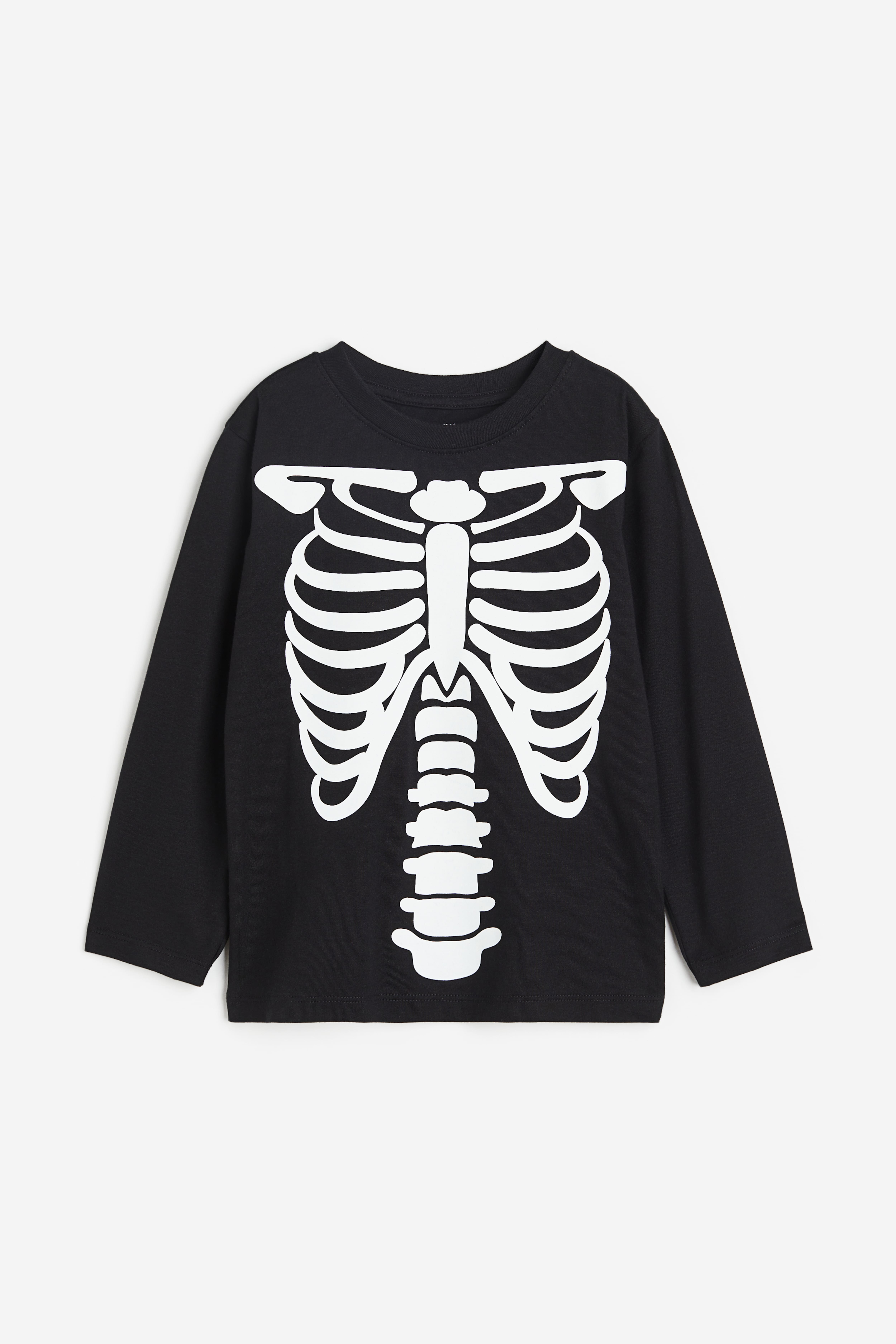 Black long sleeve skeleton shirt really comfy shirt stretch material found it store in