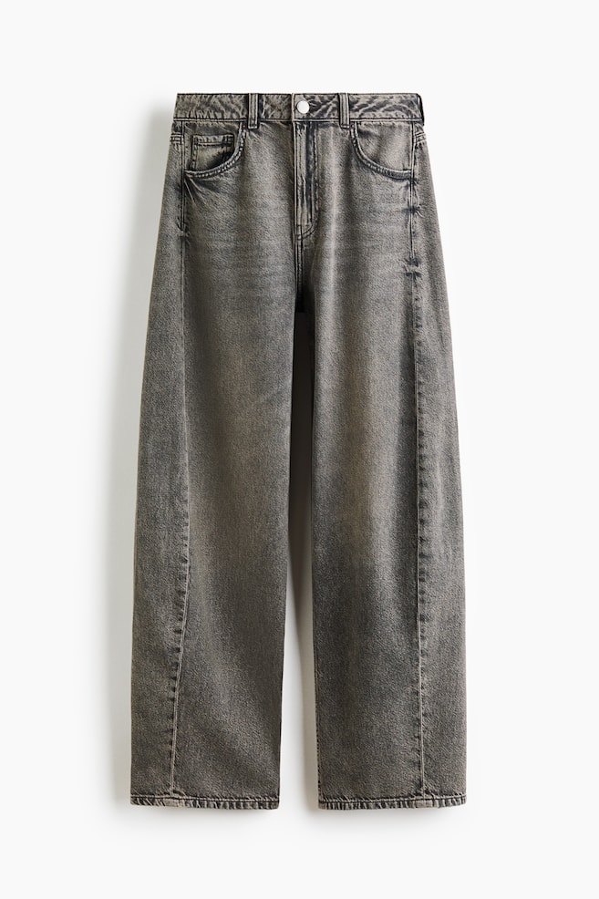 Barrel High Waist Jeans - Denimgrau/Dunkles Denimblau - 1