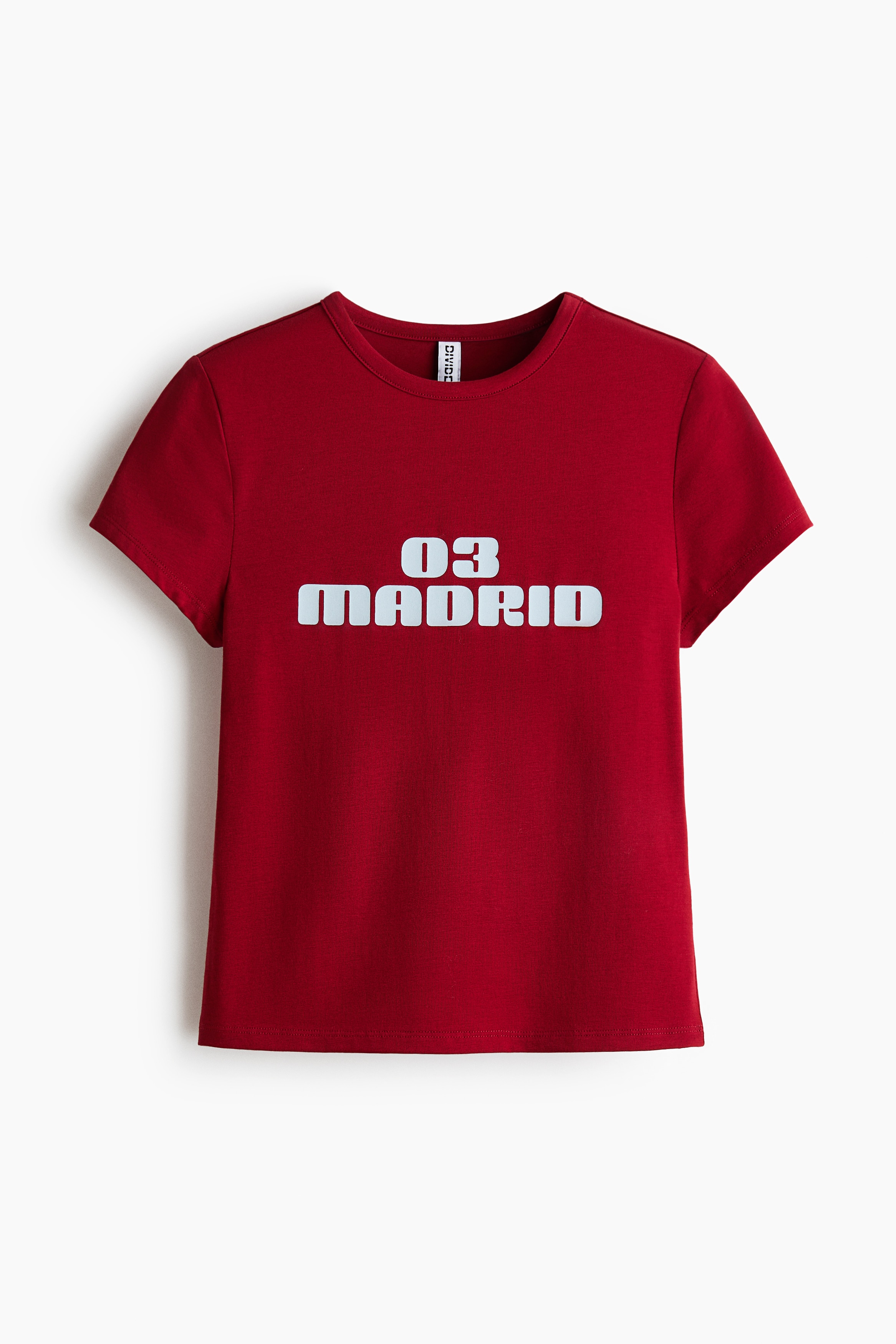 V-neckline cotton T-shirt