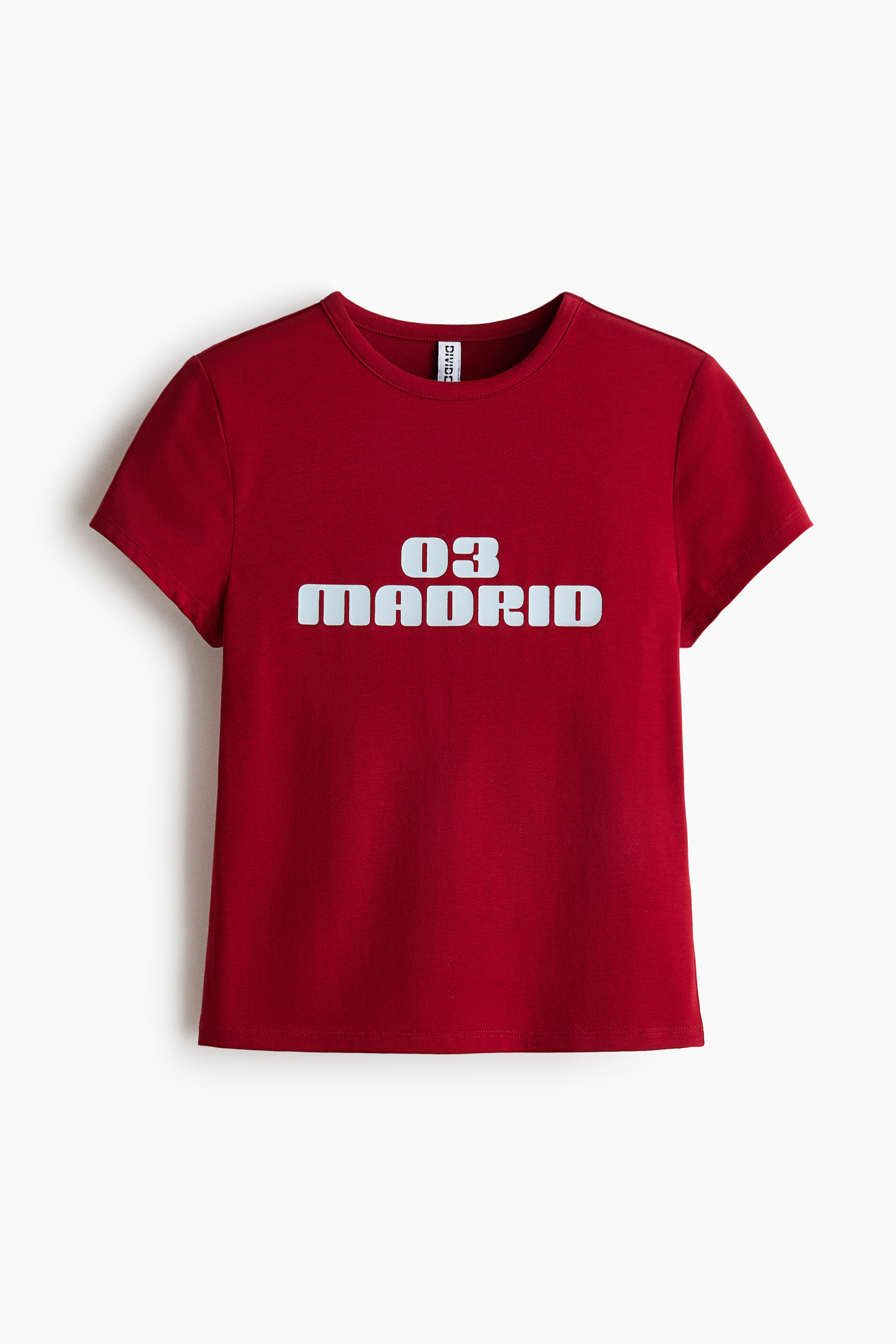 View larger image: V-neckline cotton T-shirt - Red/Madrid - Ladies | H&M 1