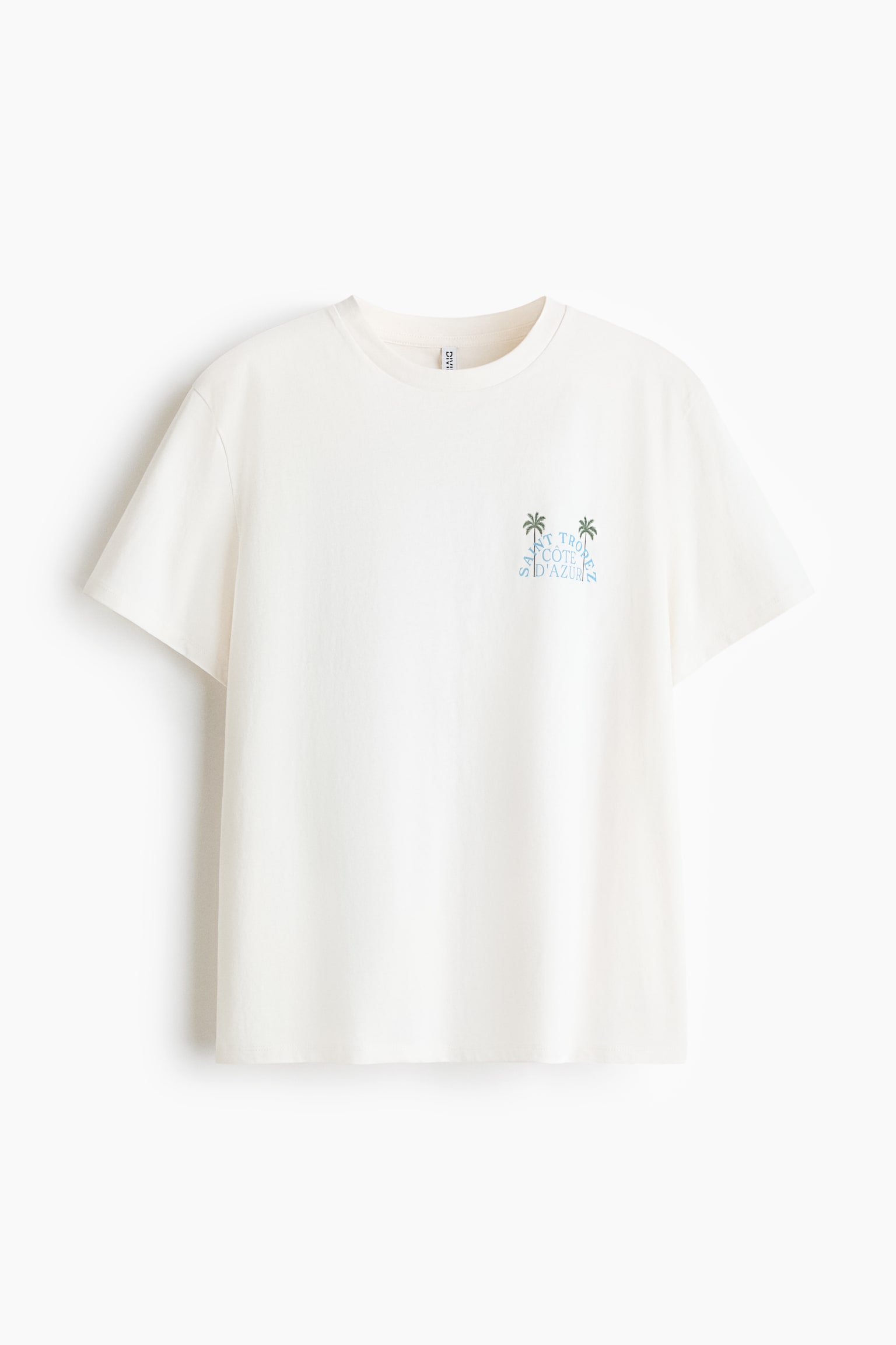 Camiseta estampada de algodón - Blanco/Palmeras/Beige claro/Golden hour - 1