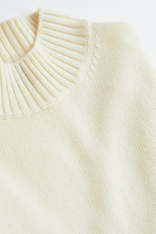 Pullover aus Wollmischung Regular Fit - Cremefarben/Dunkelbraun - 4