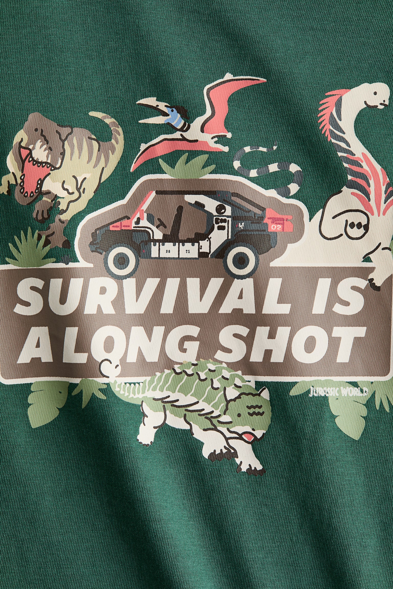 Print-motif cotton T-shirt - Green/Jurassic World/Navy blue/Jurassic World/White/Jurassic World - 5