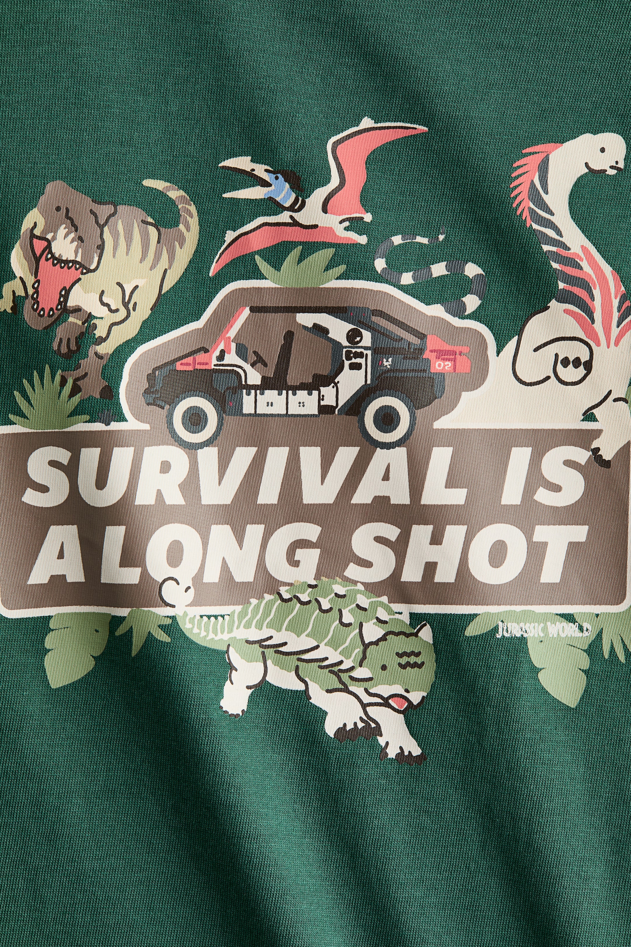 View larger image: Print-motif cotton T-shirt - Green/Jurassic World - Kids | H&M PH 6
