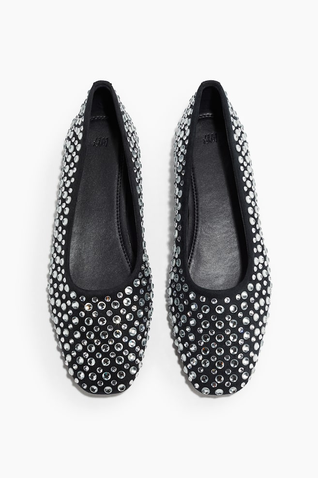Ballerinas mit Strass - Marineblau/Rot - 1