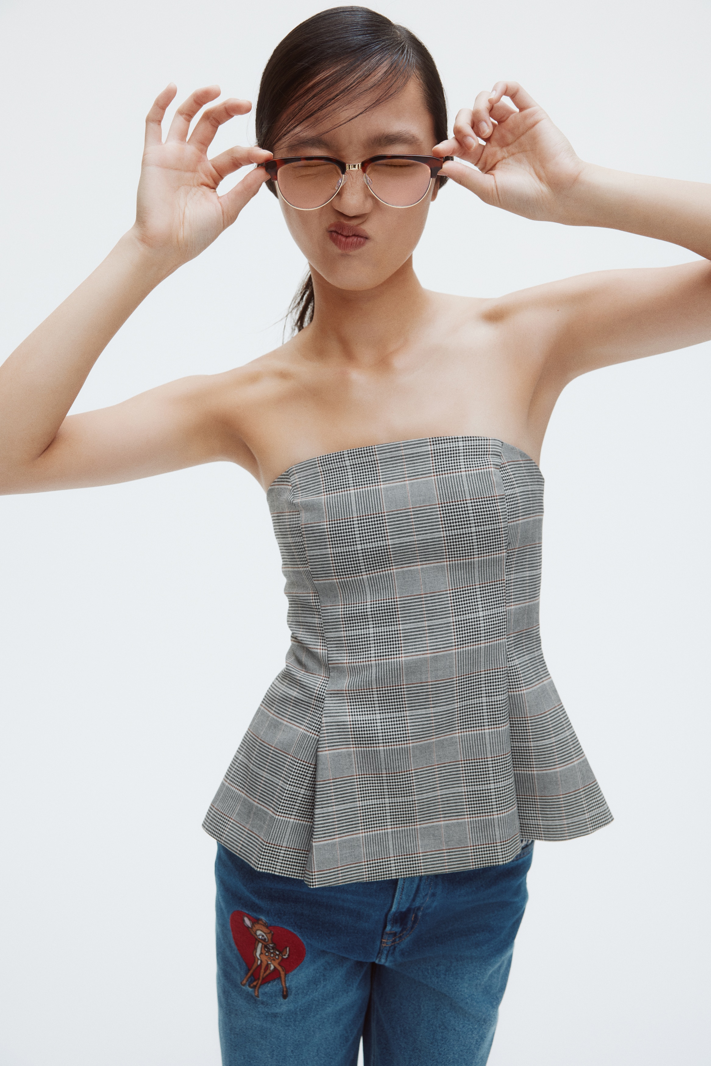 Flared bustier top