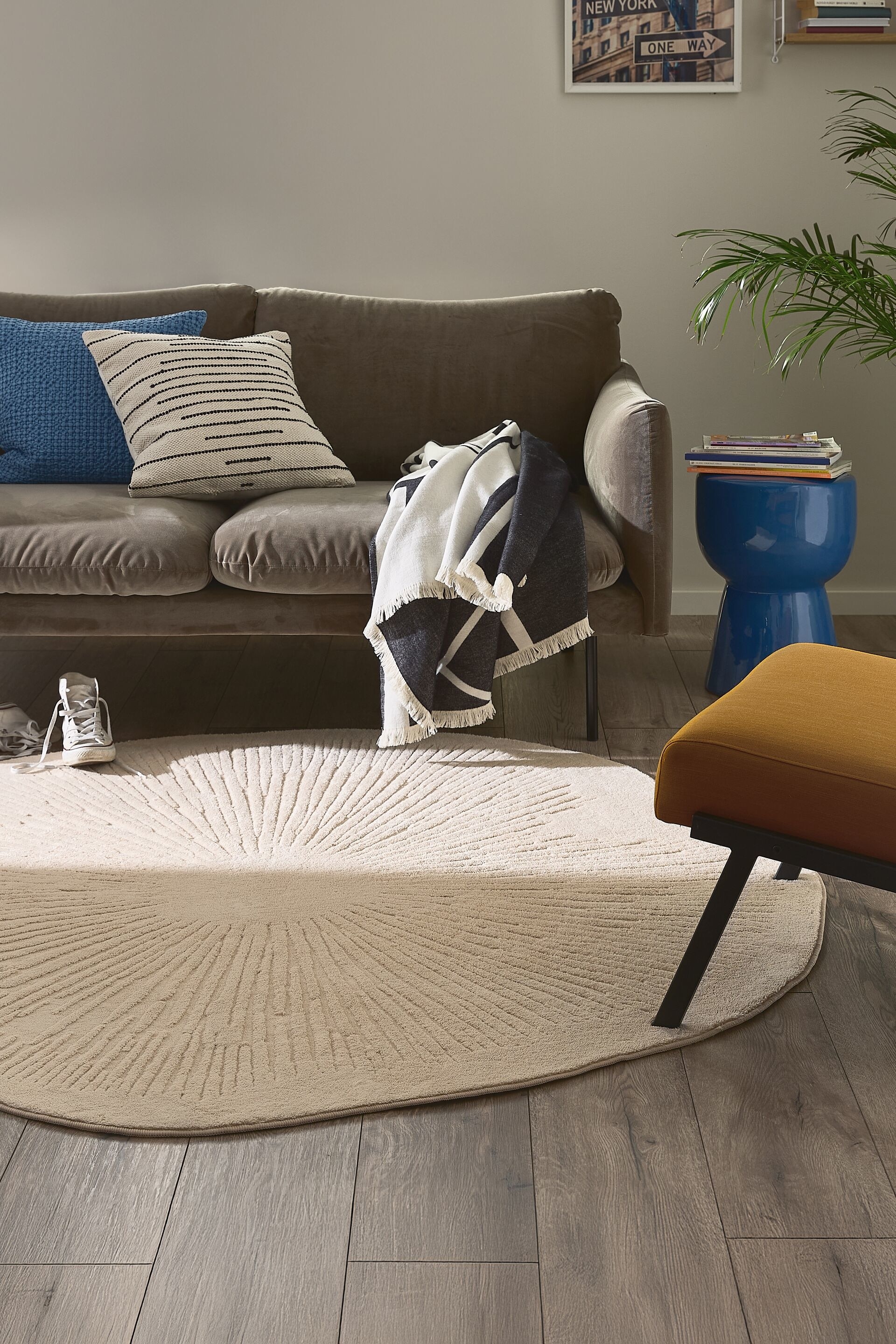 Tapis Lavable Pam - Beige/Gris