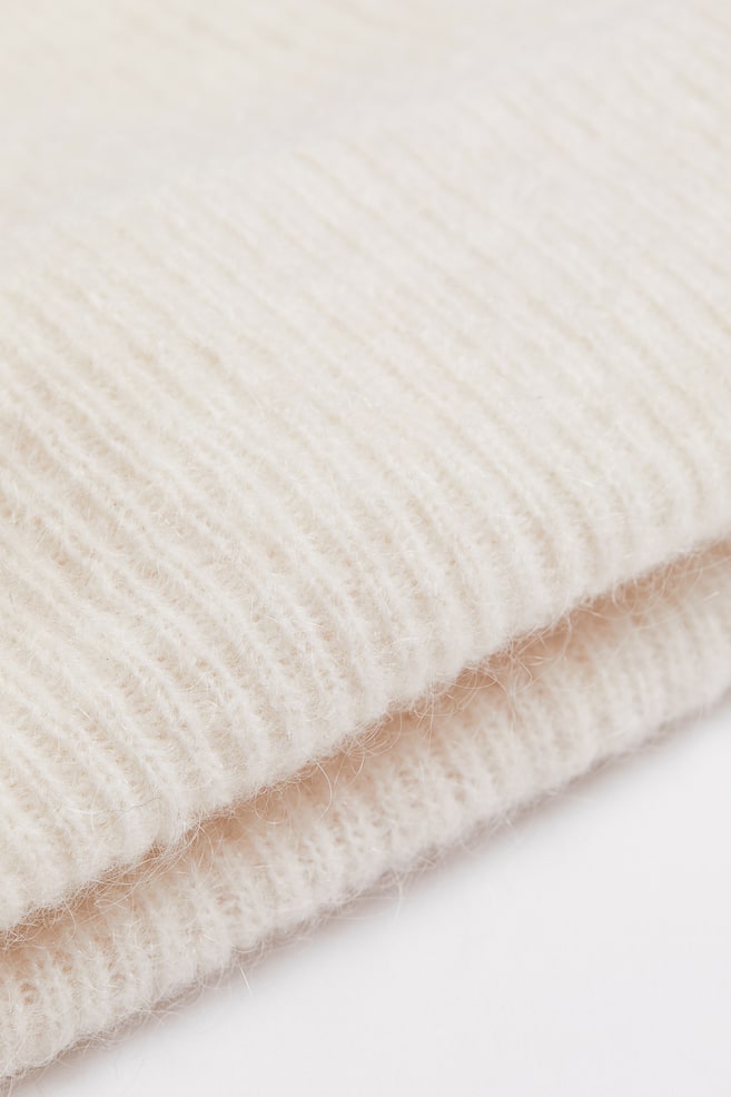 Ribbed wool-blend hat - White/Black/Light beige - 4