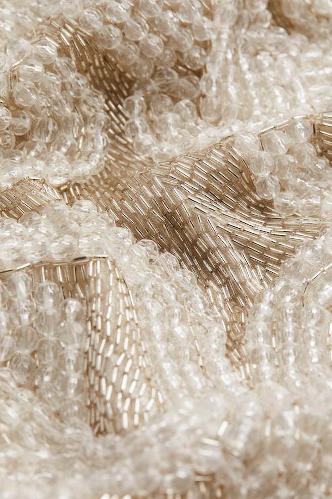 Beaded mesh mini dress - Ivory - 3