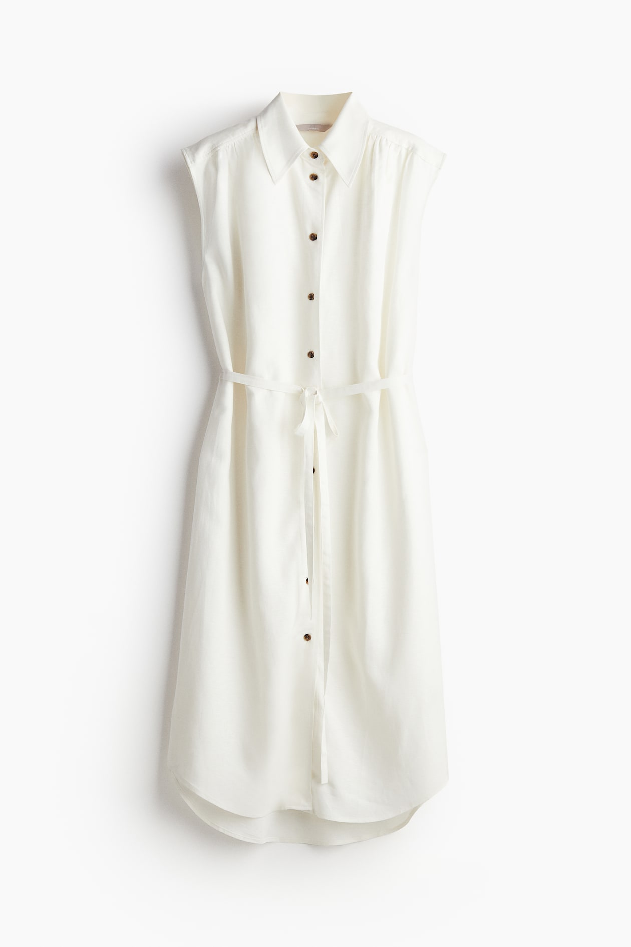 Women's White Linen-blend shirt dress | H&M