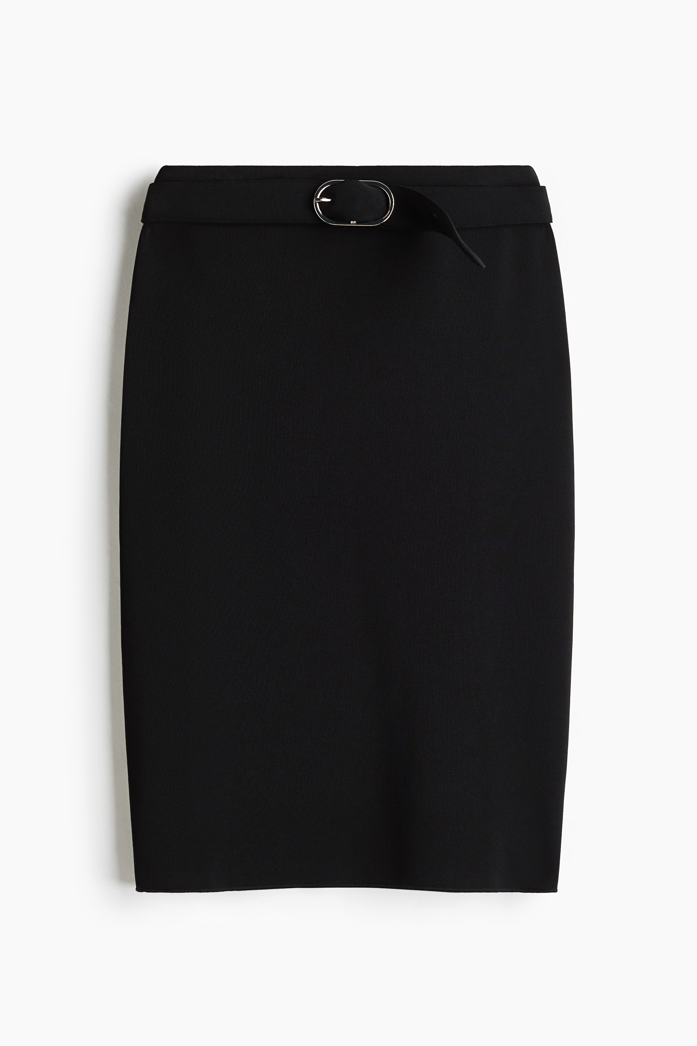 Jupe crayon avec ceinture - Noir