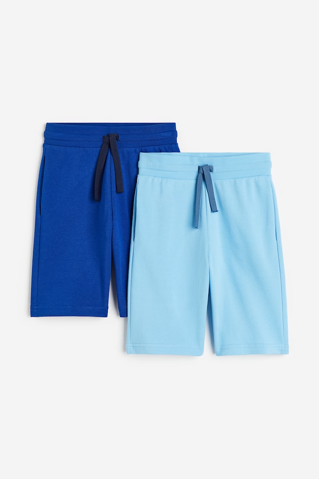 2-pack sweatshirt shorts - Bright blue/Light blue - 1