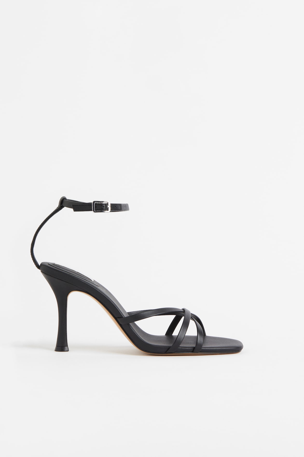 Heeled Leather Sandals - High heel - Black - Ladies | H&M US