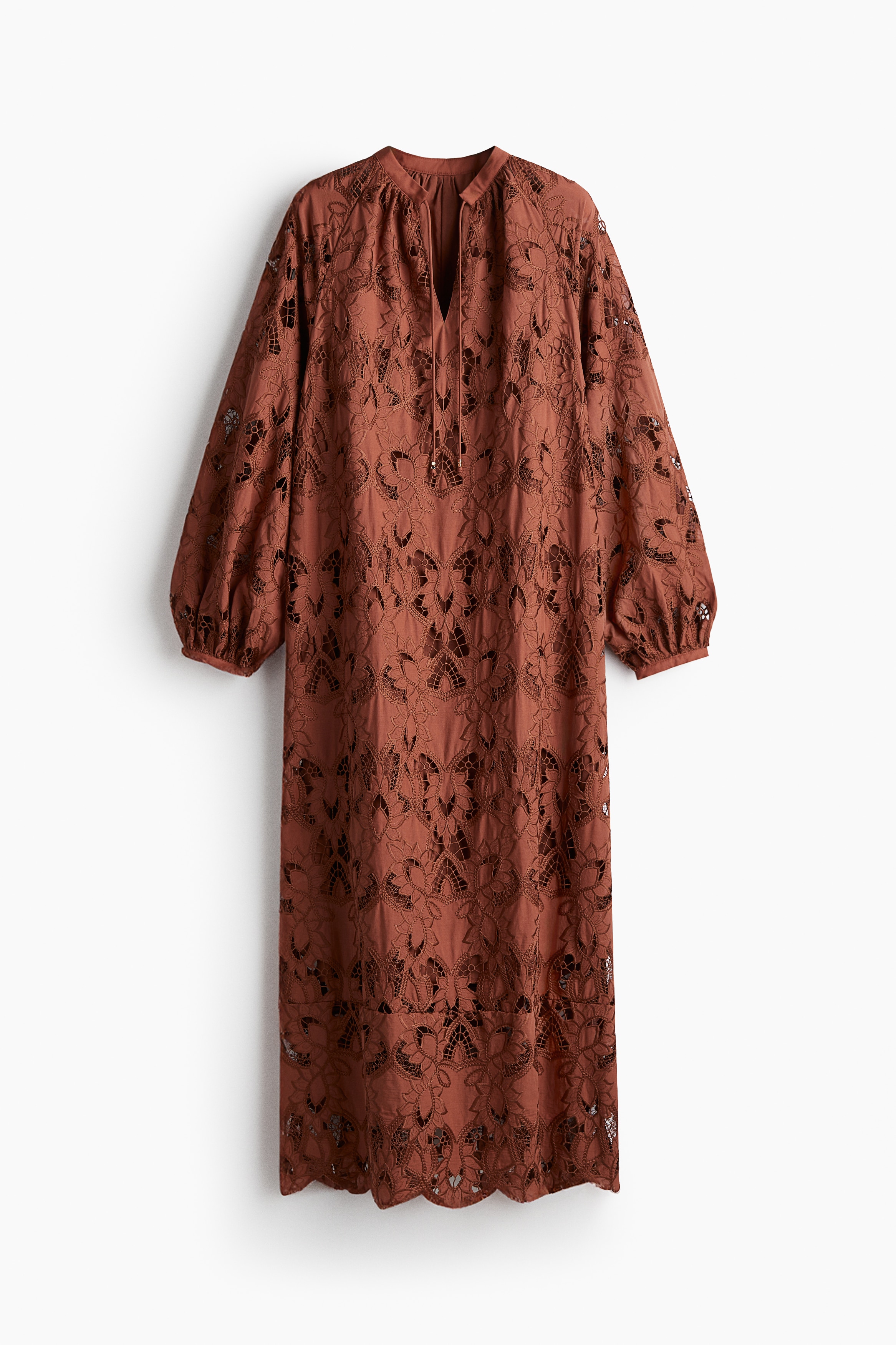 brown broderie dress Freilla Brown Satin Midi Dress - 10 main image 1
