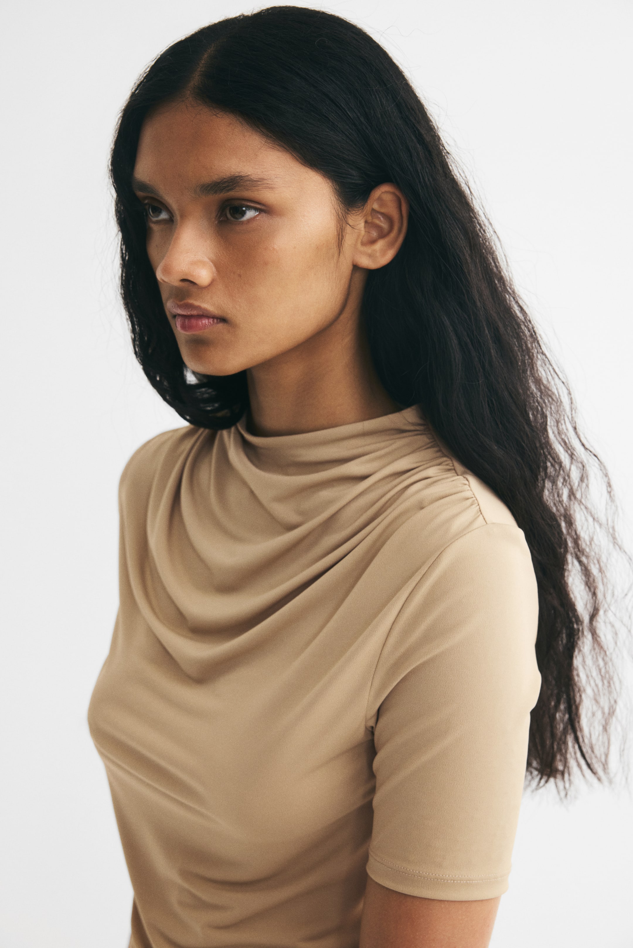 Draped Jersey Top