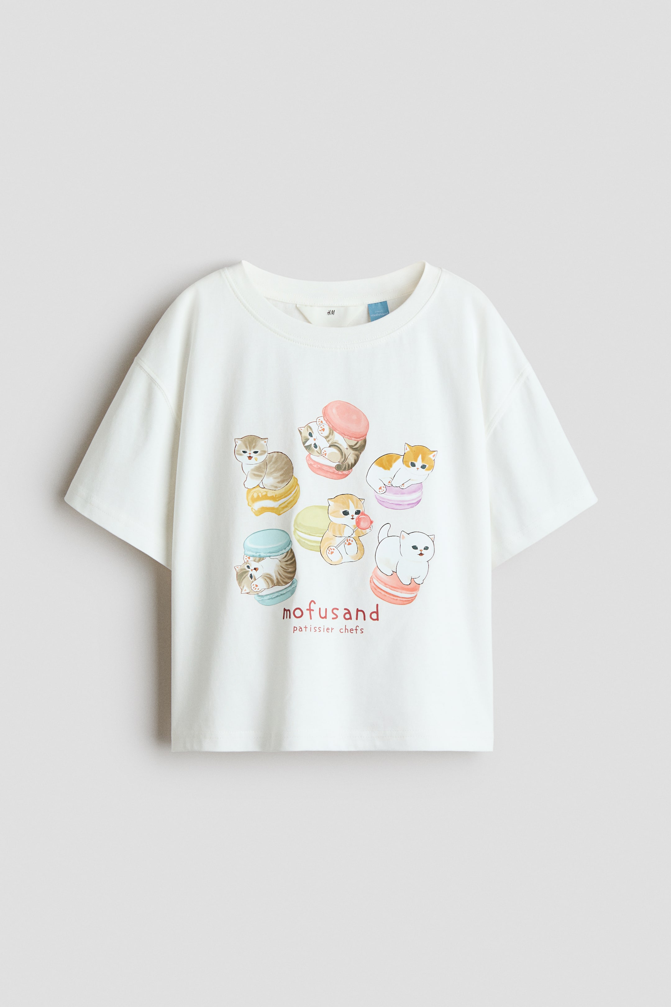 View larger image: Printed cotton T-shirt - White/Mofusand - Kids | H&M 1