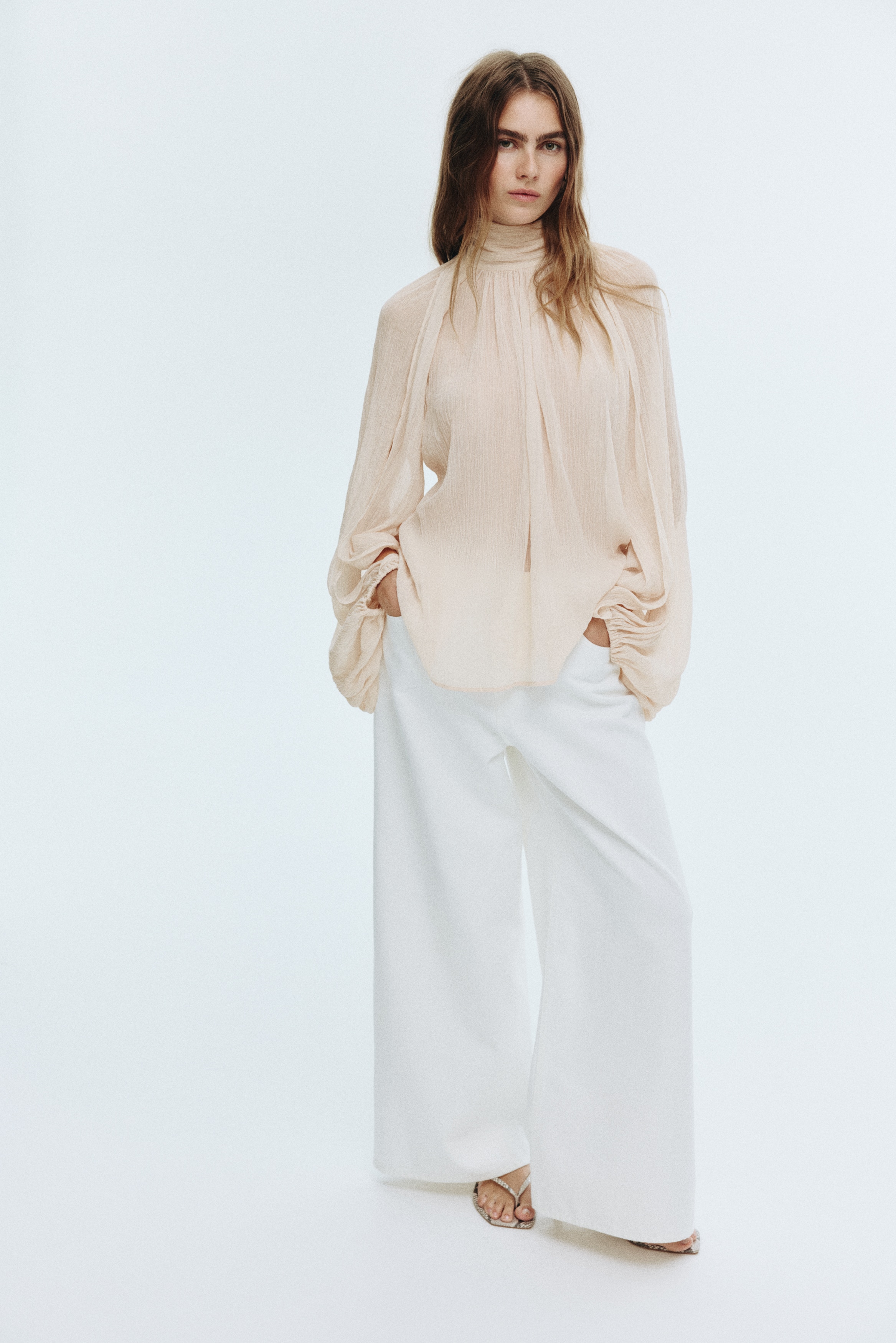 Tie-neck blouse
