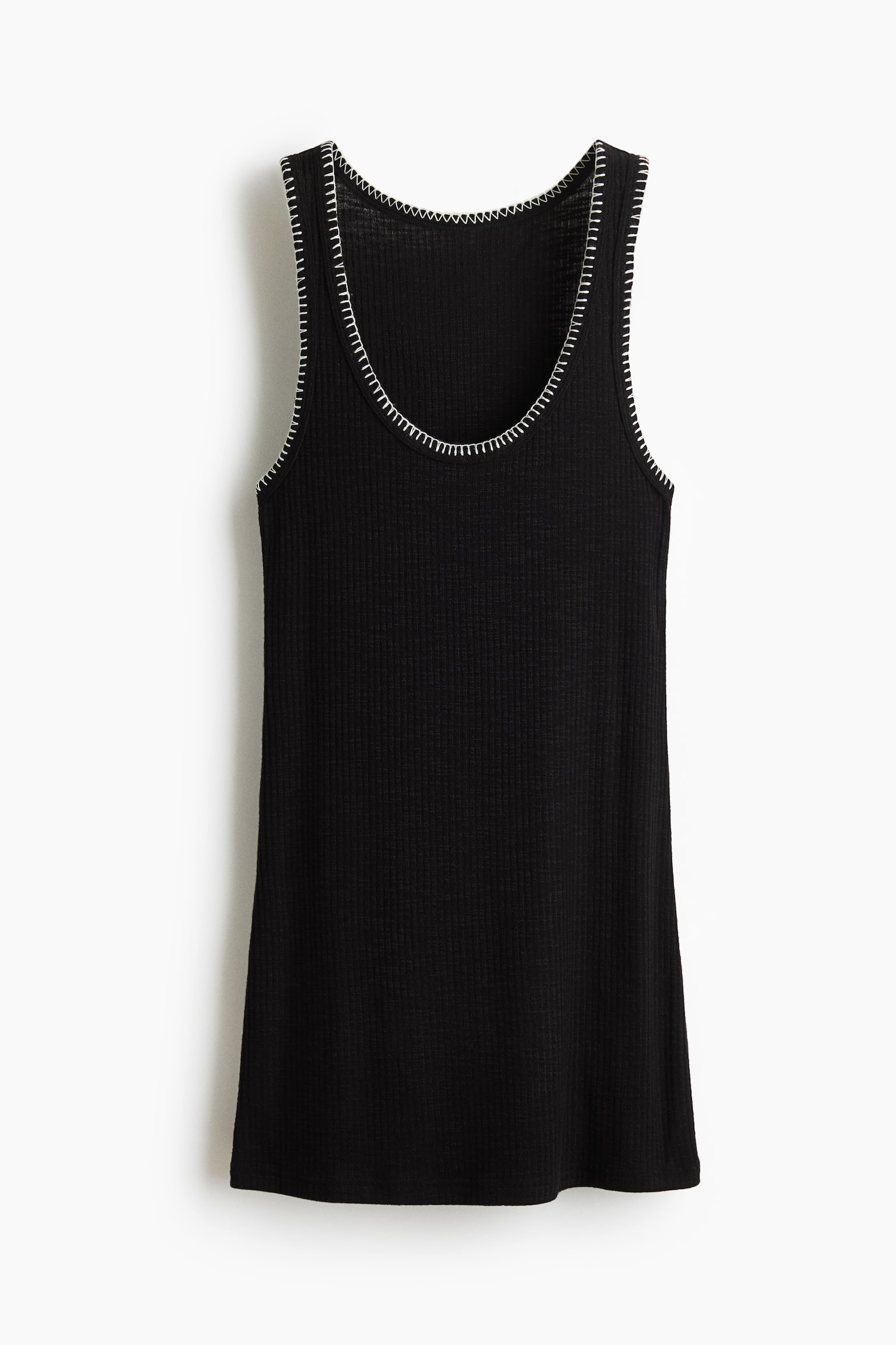 Rib-knit dress - Black/White/Black - 2