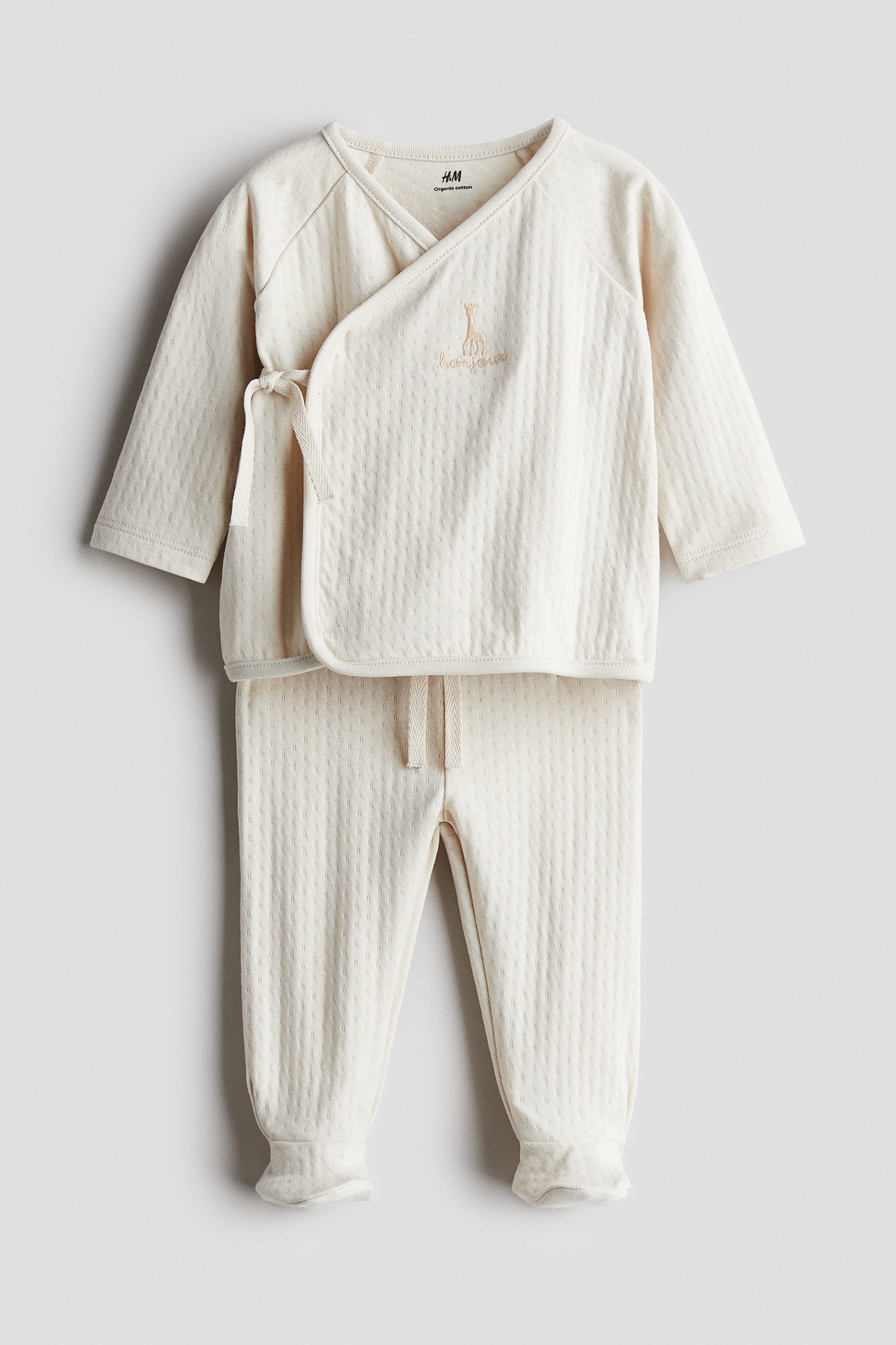Dvodelni komplet od pamučnog žerseja - Krem