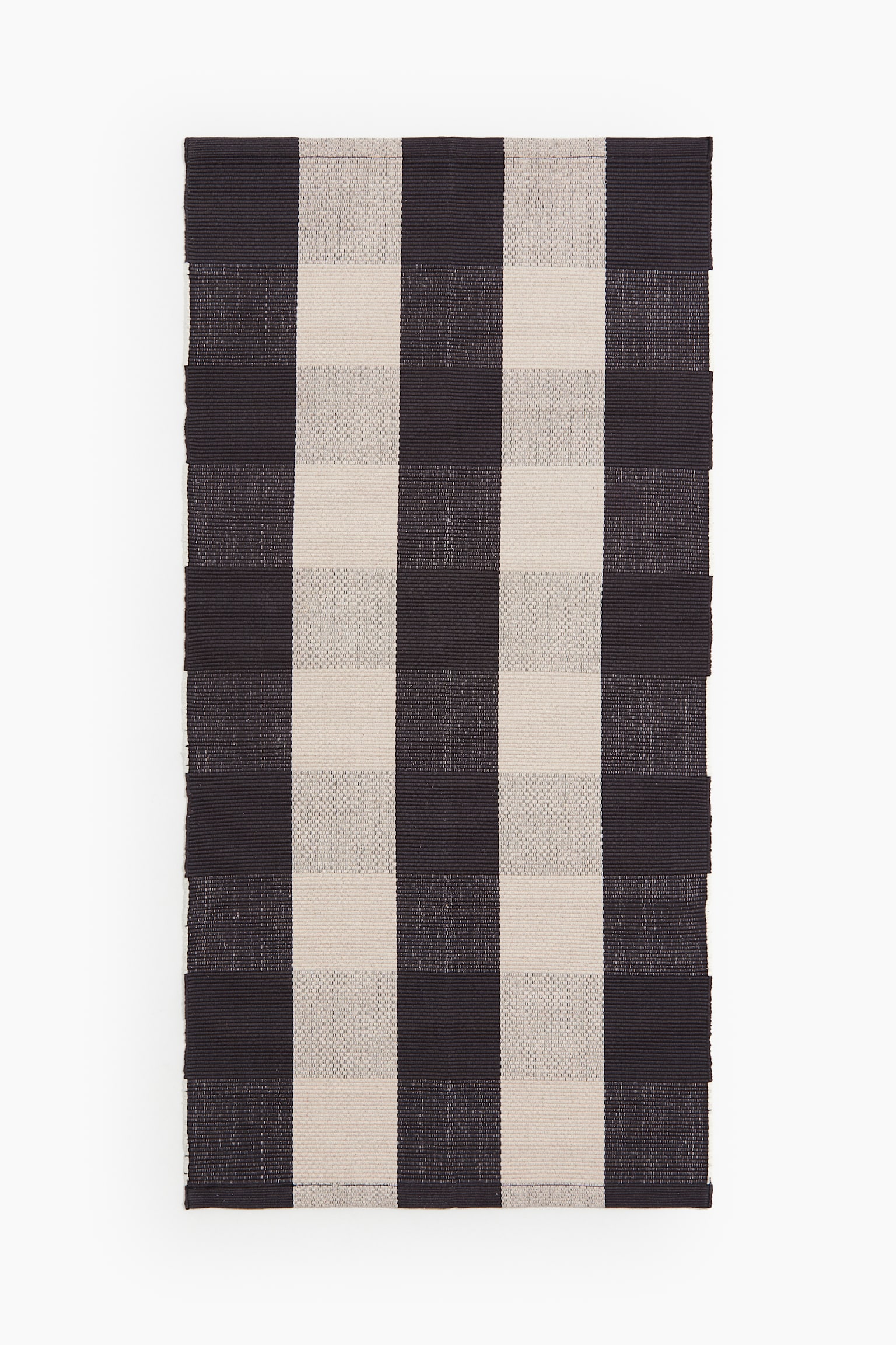 Checked flat weave runner rug - Light beige/Dark grey/Beige/Checked - 1