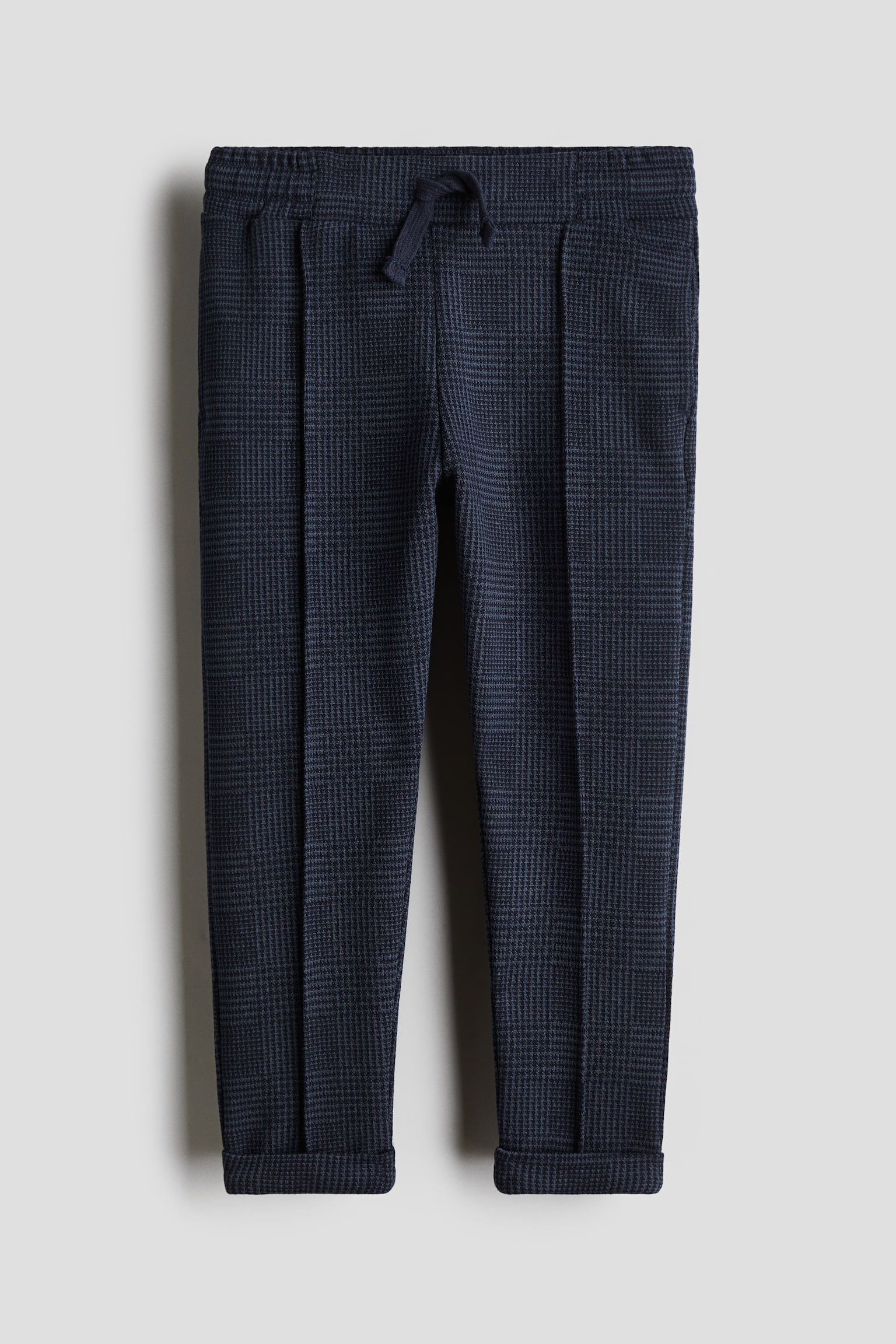 Dressy joggers - Blue/Checked/Black/Dark grey - 1