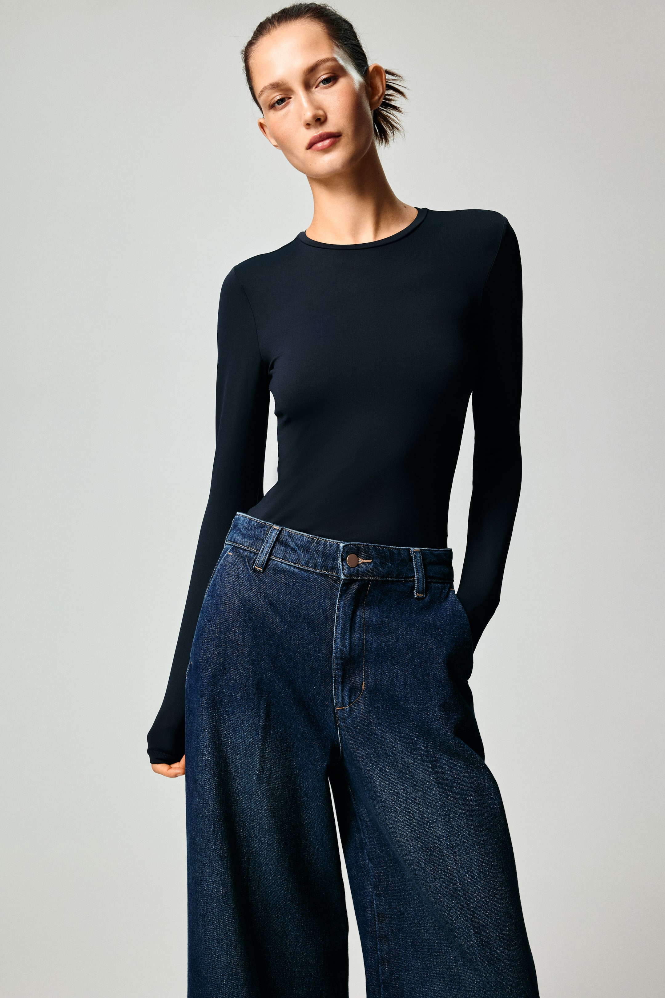 Long-sleeved Microfiber Top