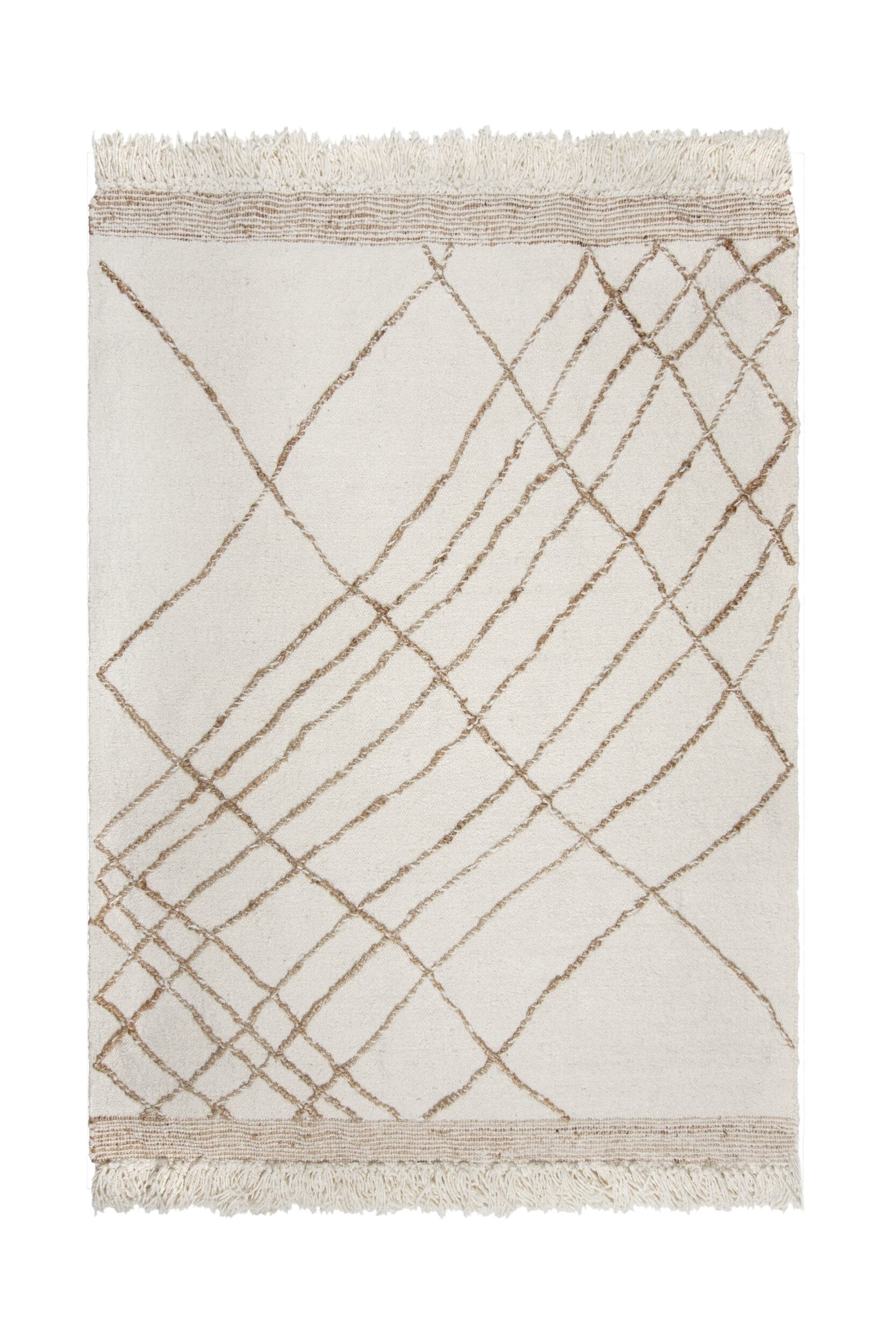 Flair Rugs - Asterix Linear Cotton Blend Rug - Beige/natural - size: 200x300