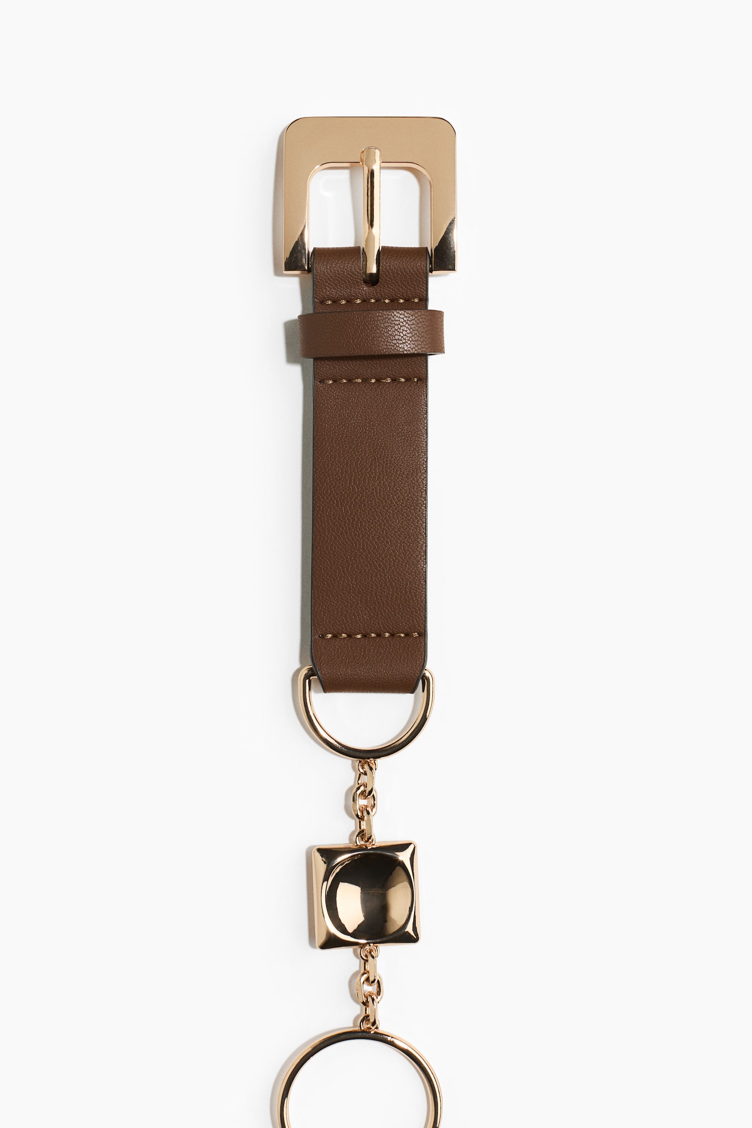 Женский ремень H&M Chain Belt, цвет: Коричневый / Золотой — фото 2