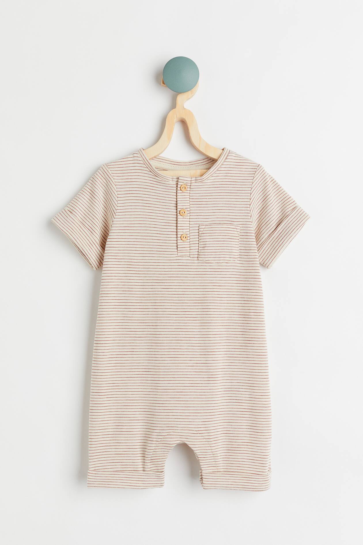 Cotton Romper Suit - Light beige/striped - Kids | H&M US