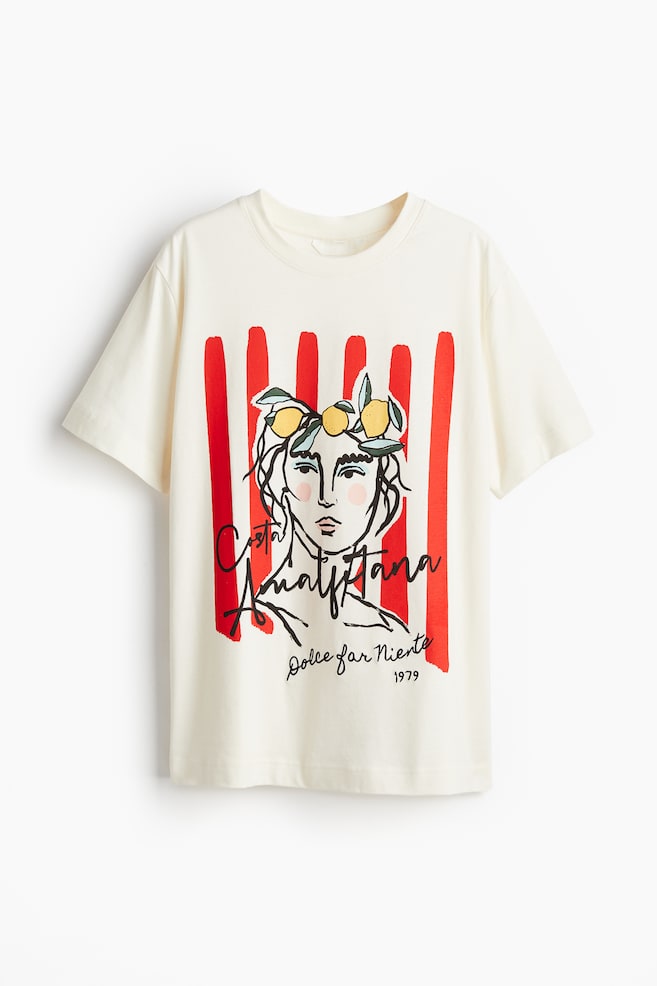 T-Shirt mit Motivprint - Cremefarben/Costa Amalfitana/Rot/Isola Bella/Weiß/Gestreift/Weiß/Hydra Harbour/White/Alle Stelle!/Weiß/Cannes/Weiß/Zitronen - 2