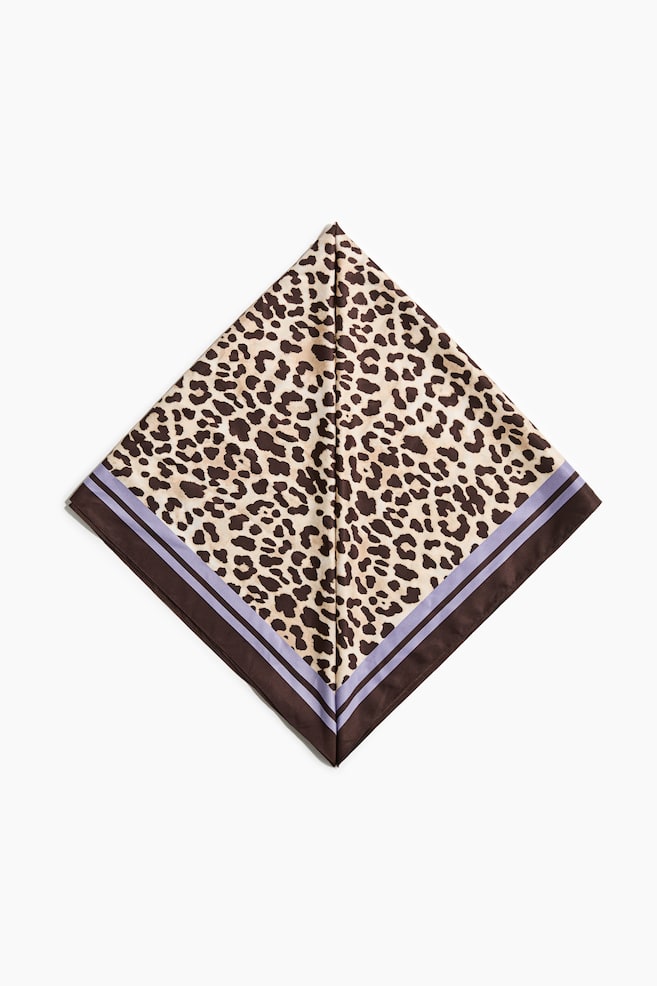 Patterned Scarf - Light purple/leopard print/Bright blue/knots/Rust red/yellow/Light pink/paisley/Dark red/patterned - 1