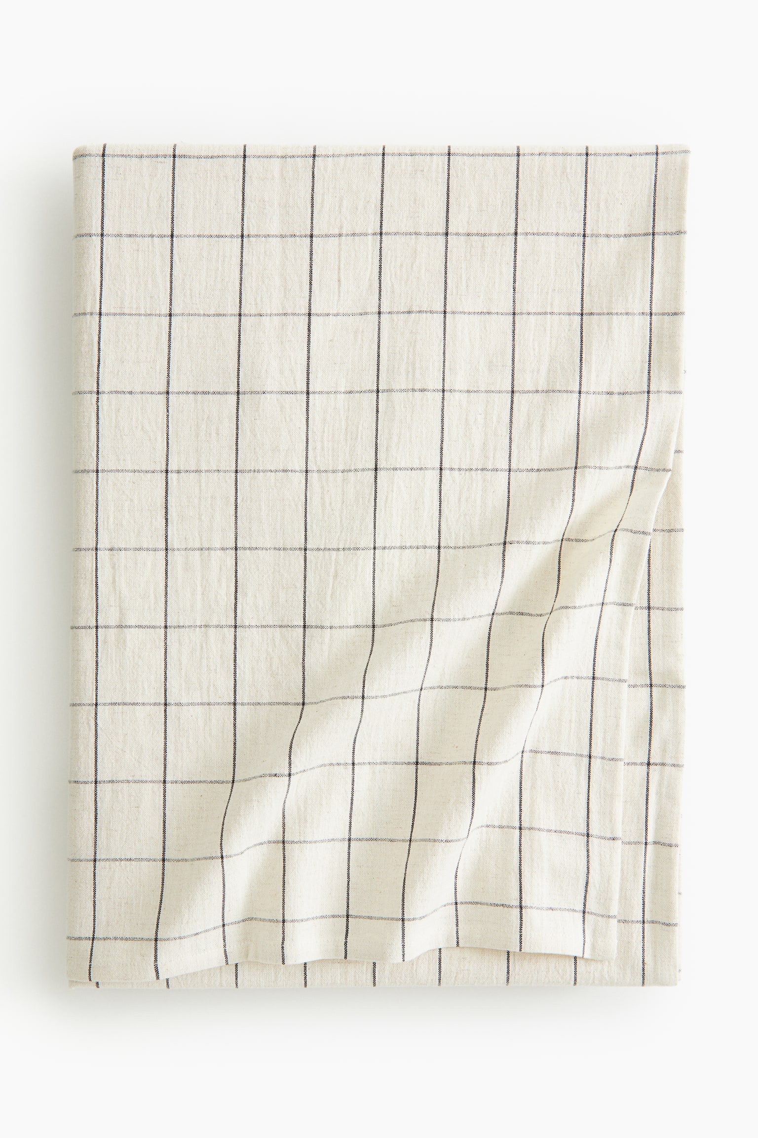 Cotton-blend tablecloth - Light beige/Checked/Dark grey/Striped/Beige/Striped - 1