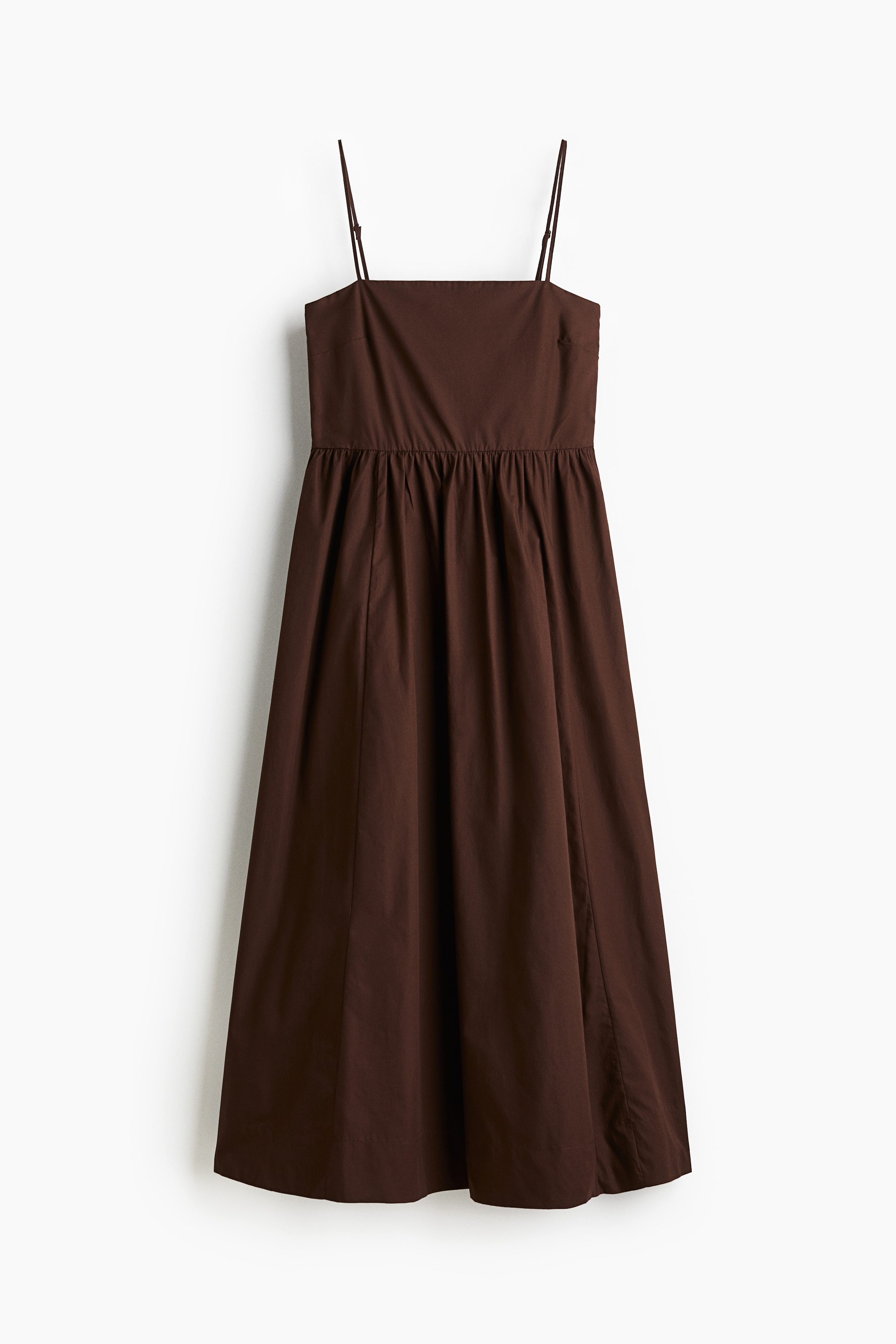 Cotton Strappy Dress - Dark brown/Light blue/Cream/Stripe