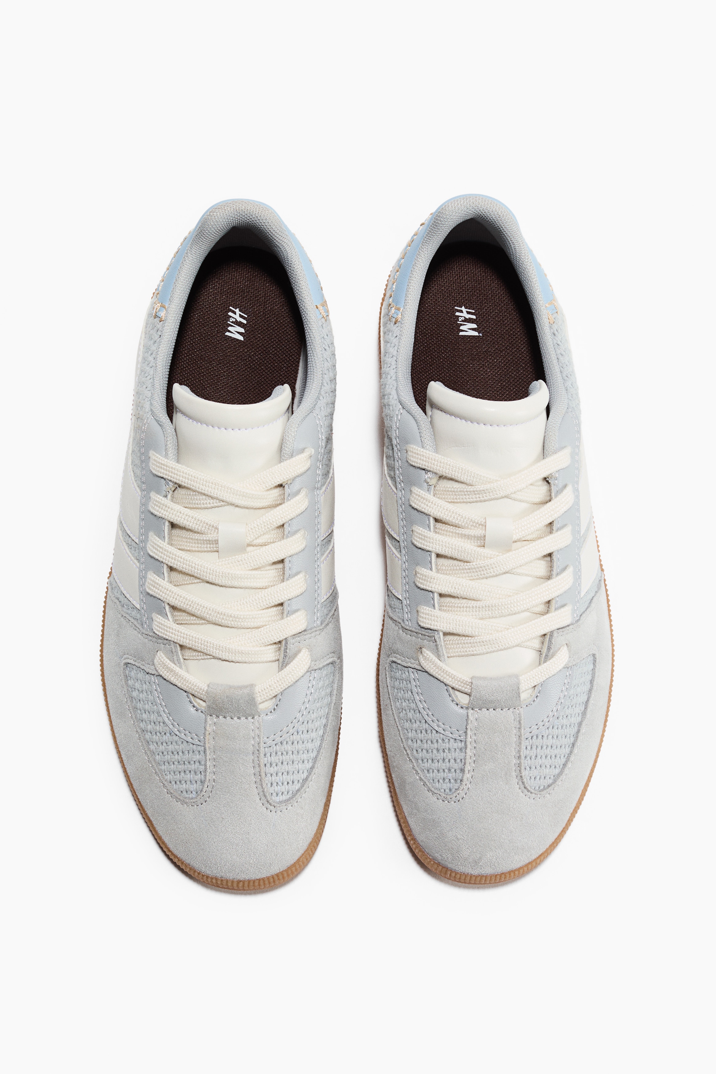 Baskets H&M En Suédine Et Simili Cuir - Pointure 39 - Couleur Gris/rose - Occasion