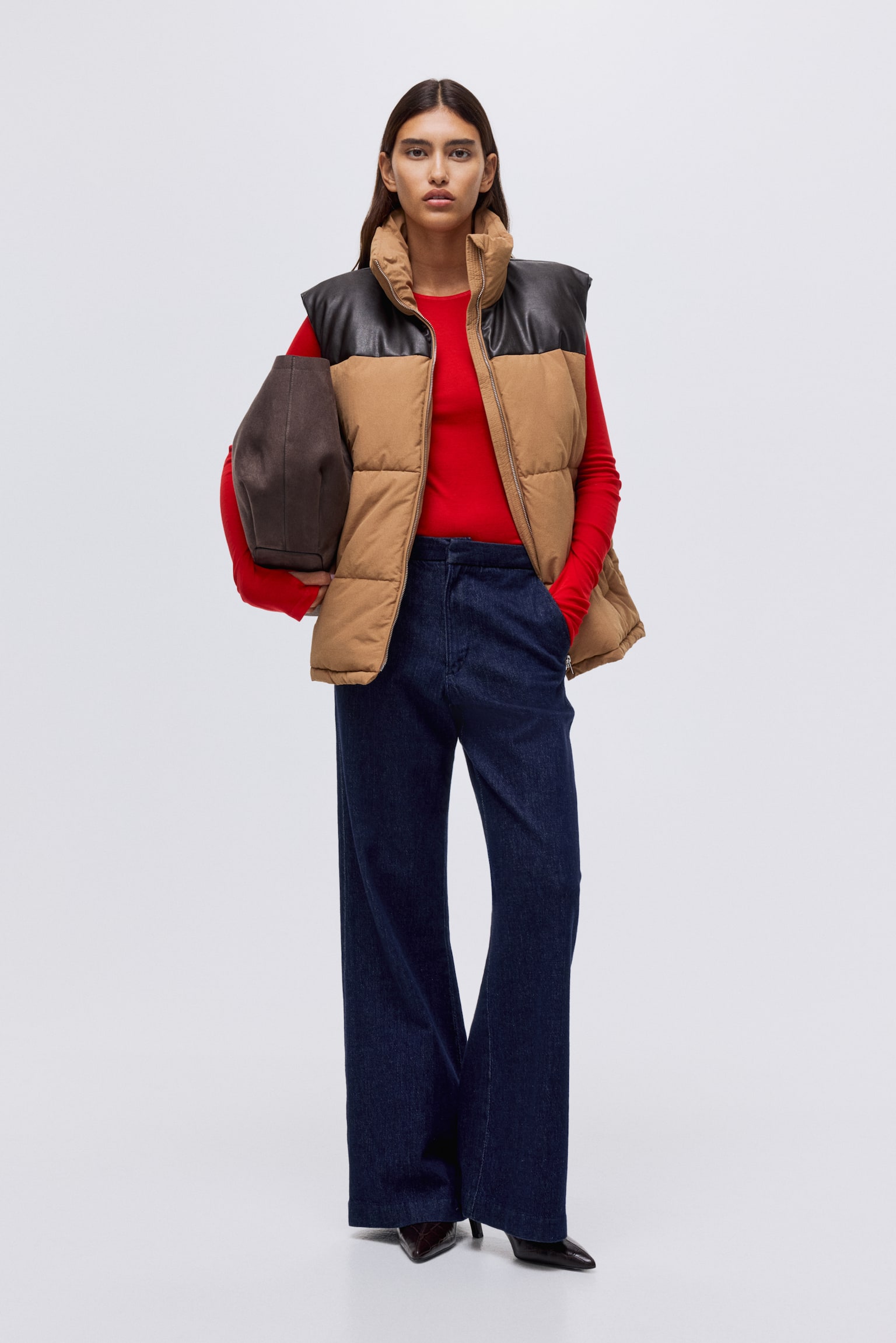 Top en coton pima - Rouge/Marron/Blanc/Rose ancien - 4