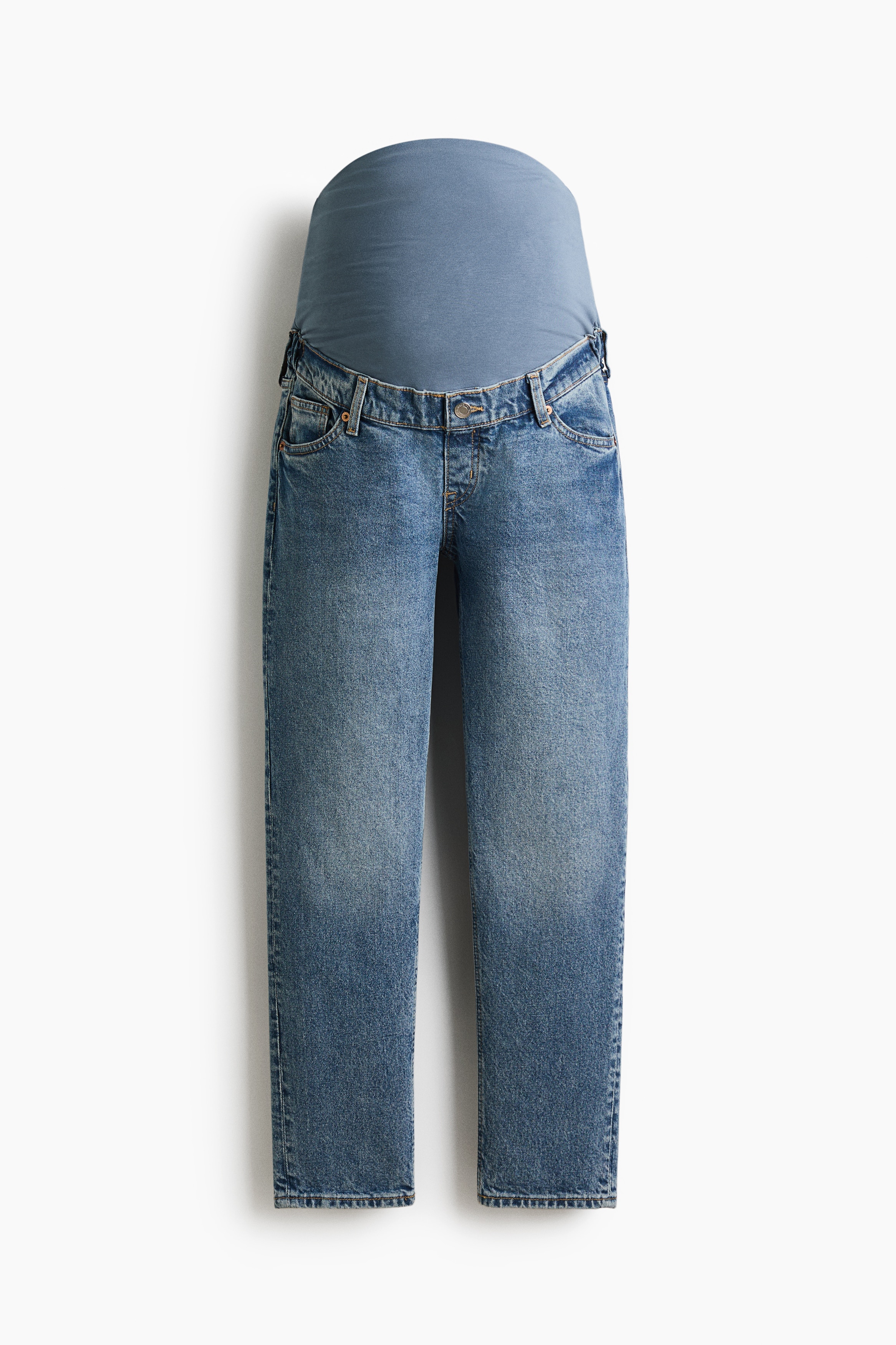 MAMA Slim Mom Ankle Jeans - Denim blue/White/Light denim blue