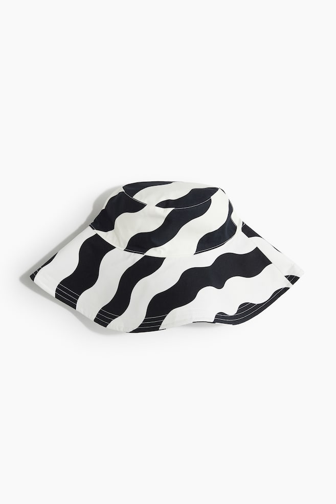 Gorro de ala ancha - Blanco/Rayas negras - 1