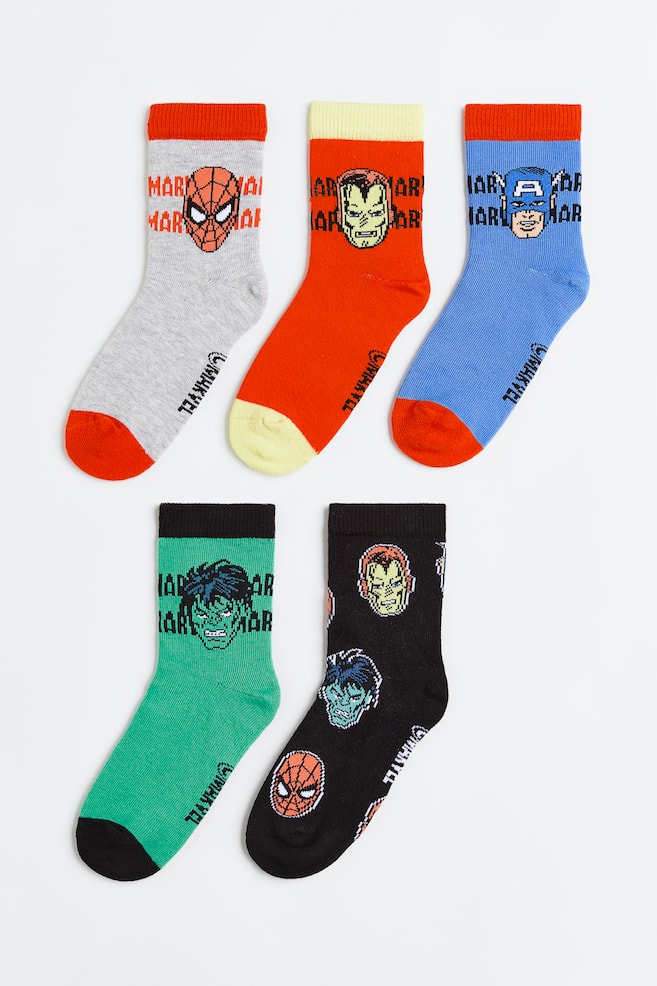 5-pack patterned socks - Red/Marvel Comics/Green/Ninjago/Bright blue/Sonic the Hedgehog/Light grey marl/Disney/dc/dc/dc/dc/dc/dc/dc - 1