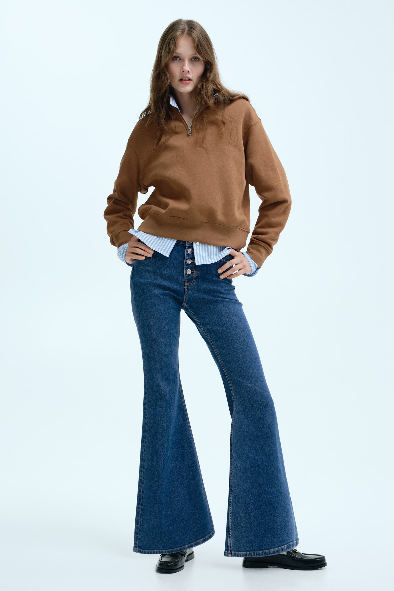 Flared High Jeans - Denimblau/Helles Denimblau/Dunkles Denimblau - 1