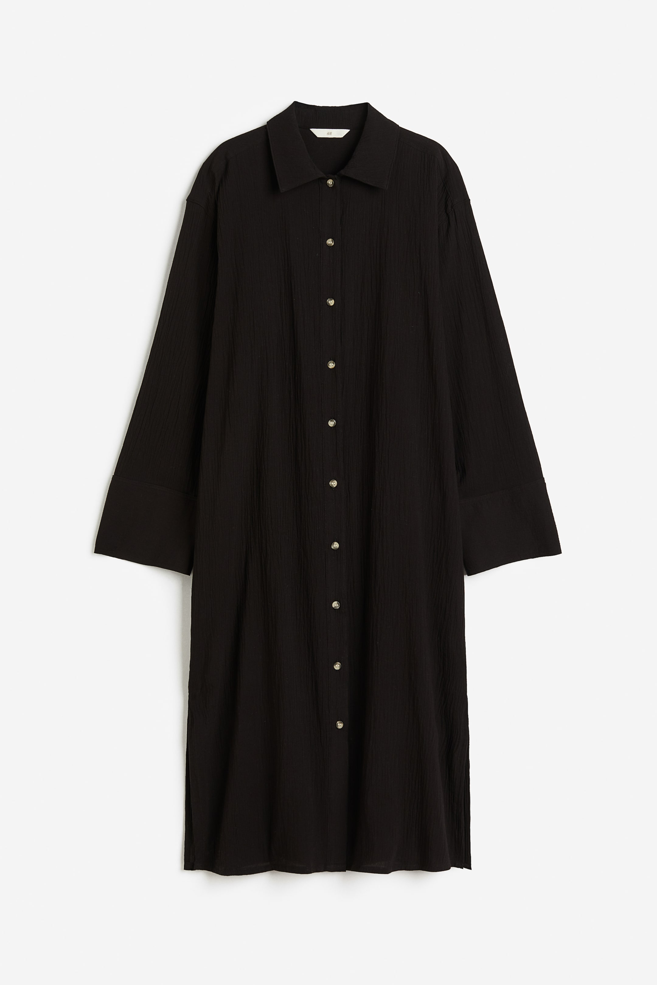 Crêped Shirt Dress - Black - Ladies | H&M US