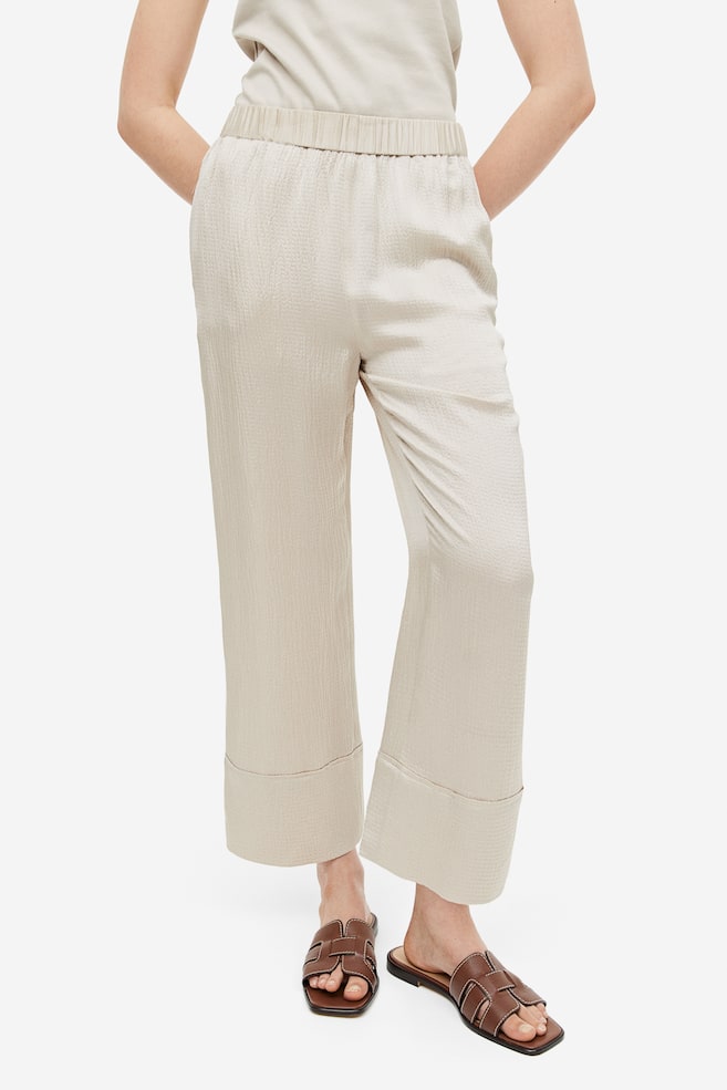 Silk-blend trousers - Light beige/Black - 3